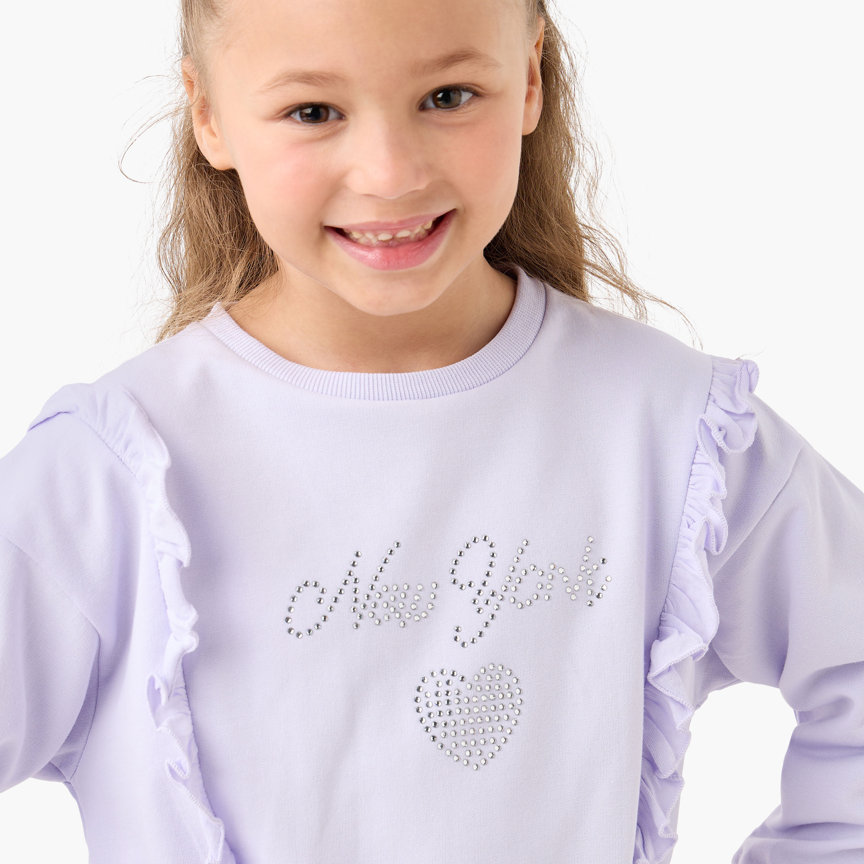 Juniors Ruffled Sweatshirt and Pants Set-girls-clothing-setsandcoords-image-5