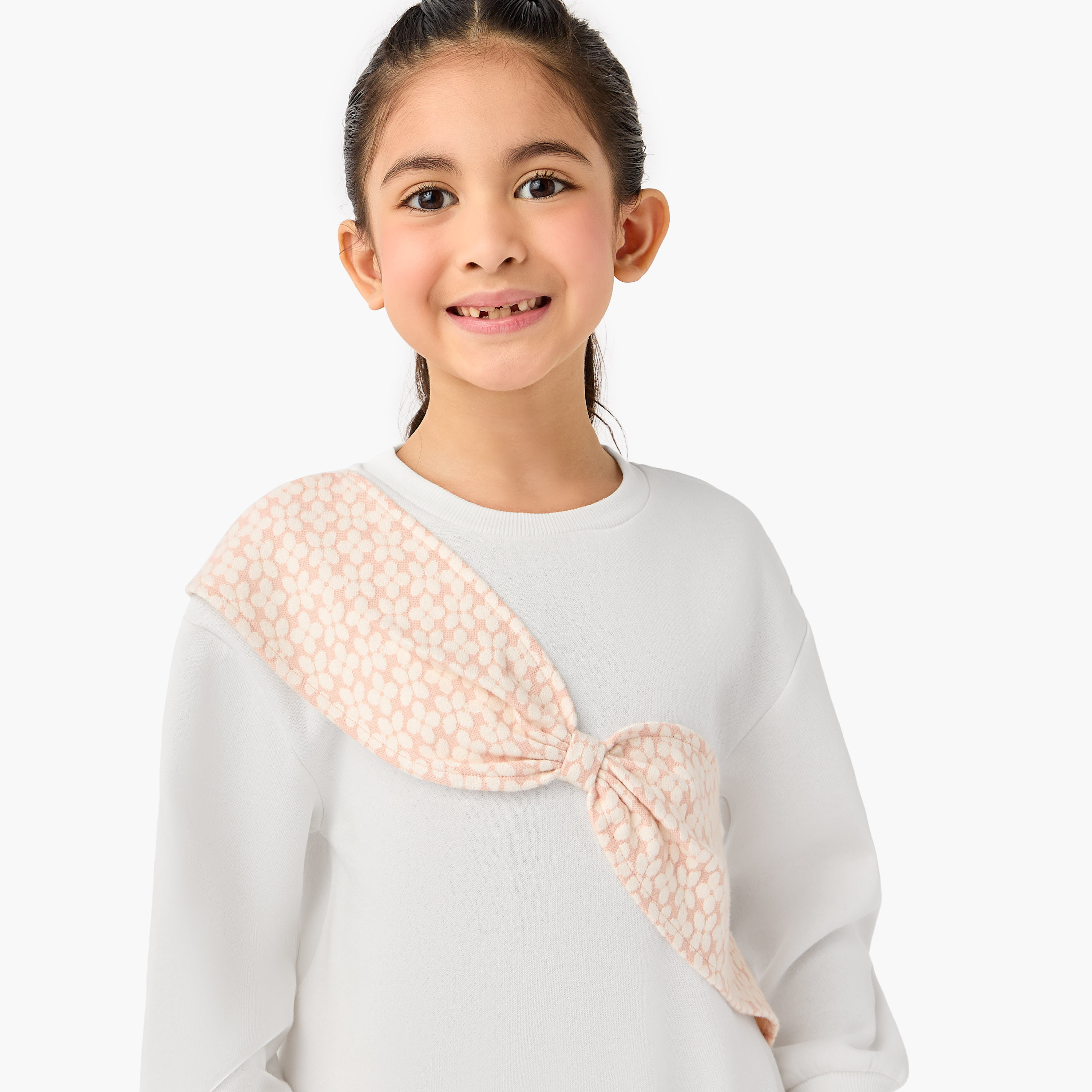 Juniors Printed Bow Detail Top and Pants Set-girls-clothing-setsandcoords-image-5