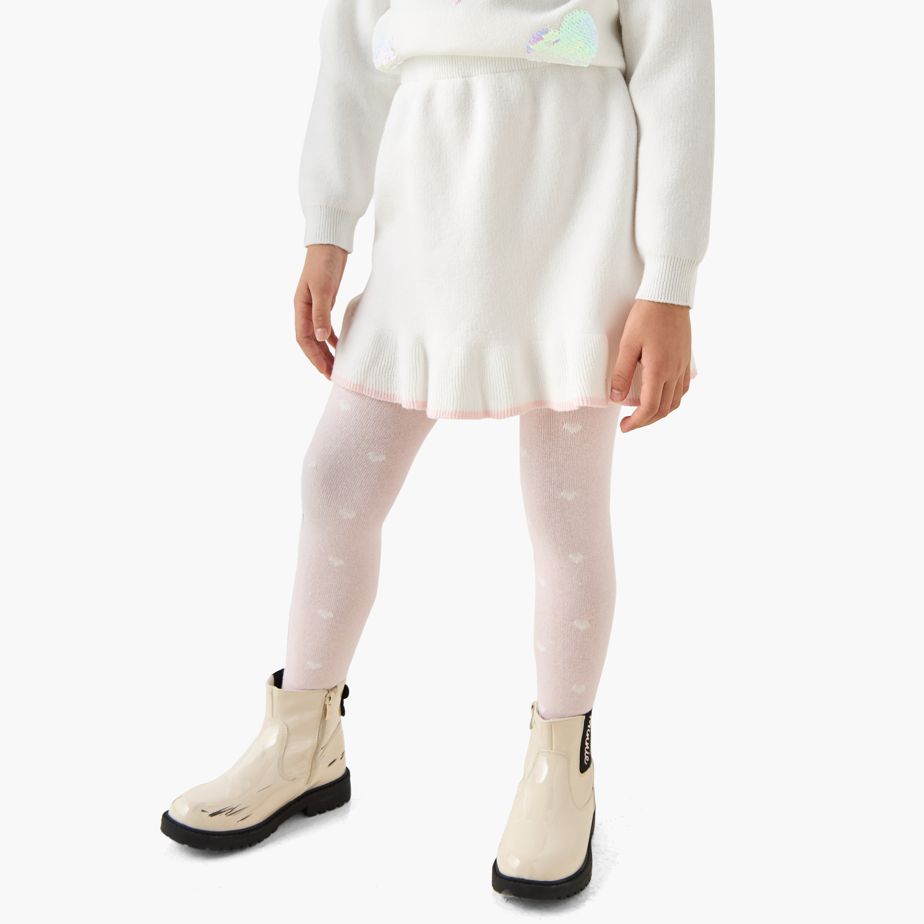 Juniors Girls Pullover and Skirt Set with Sequin Embellished - Polyester - Long Sleeves - Crew Neck-girls-clothing-winterwear-setsandcoords-image-3