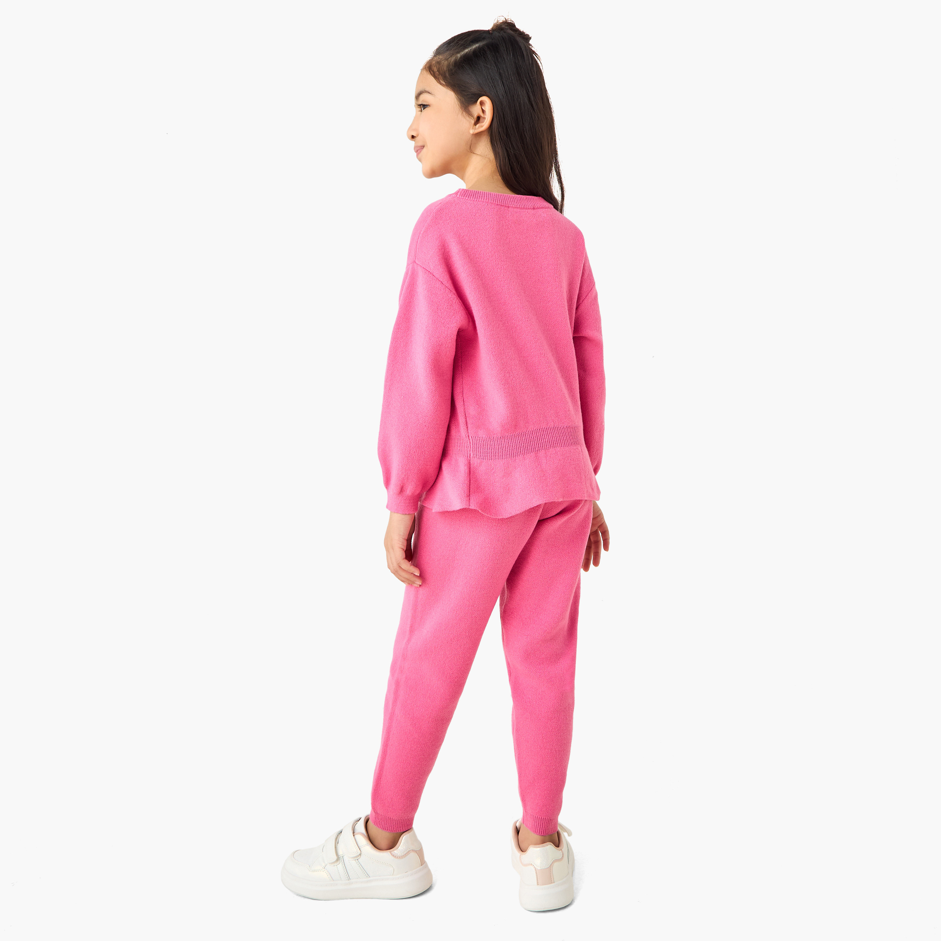 Juniors Girls Pullover and Joggers Set with Applique - Polyester Blend - Long Sleeves - Crew Neck-girls-clothing-winterwear-setsandcoords-image-4