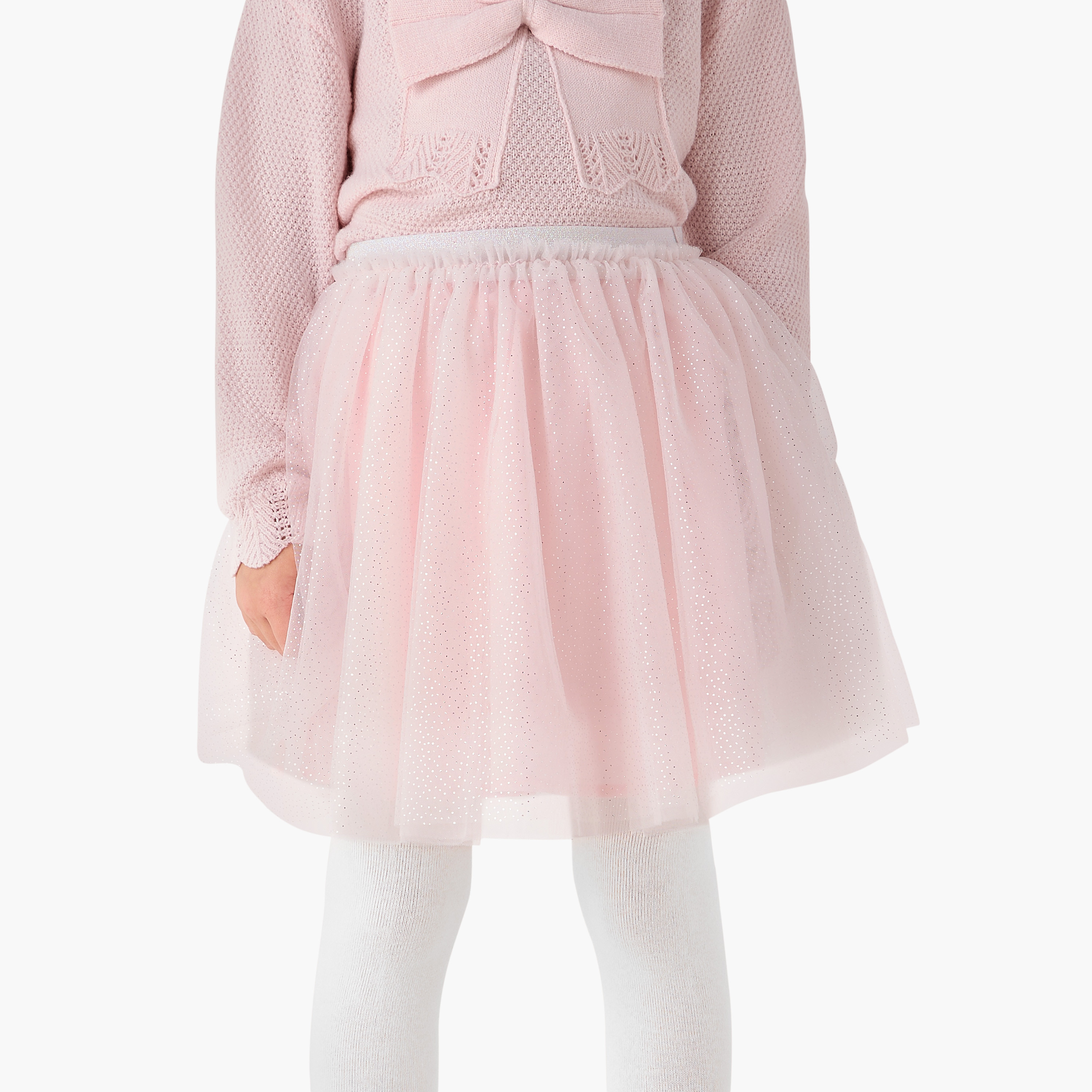 Juniors Girls Top and Skirt Set with Bow Detail - Polyester Blend - Long Sleeves - Crew Neck-baby-girls-clothing-setsandcoords-image-3