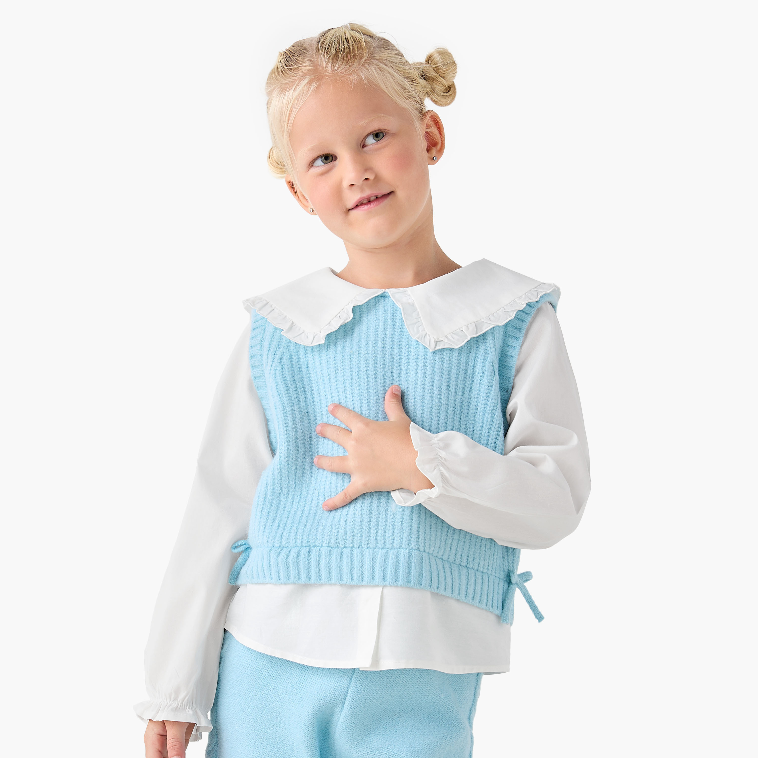 Juniors Textured Twofer Top and Pants Set-girls-clothing-setsandcoords-image-2
