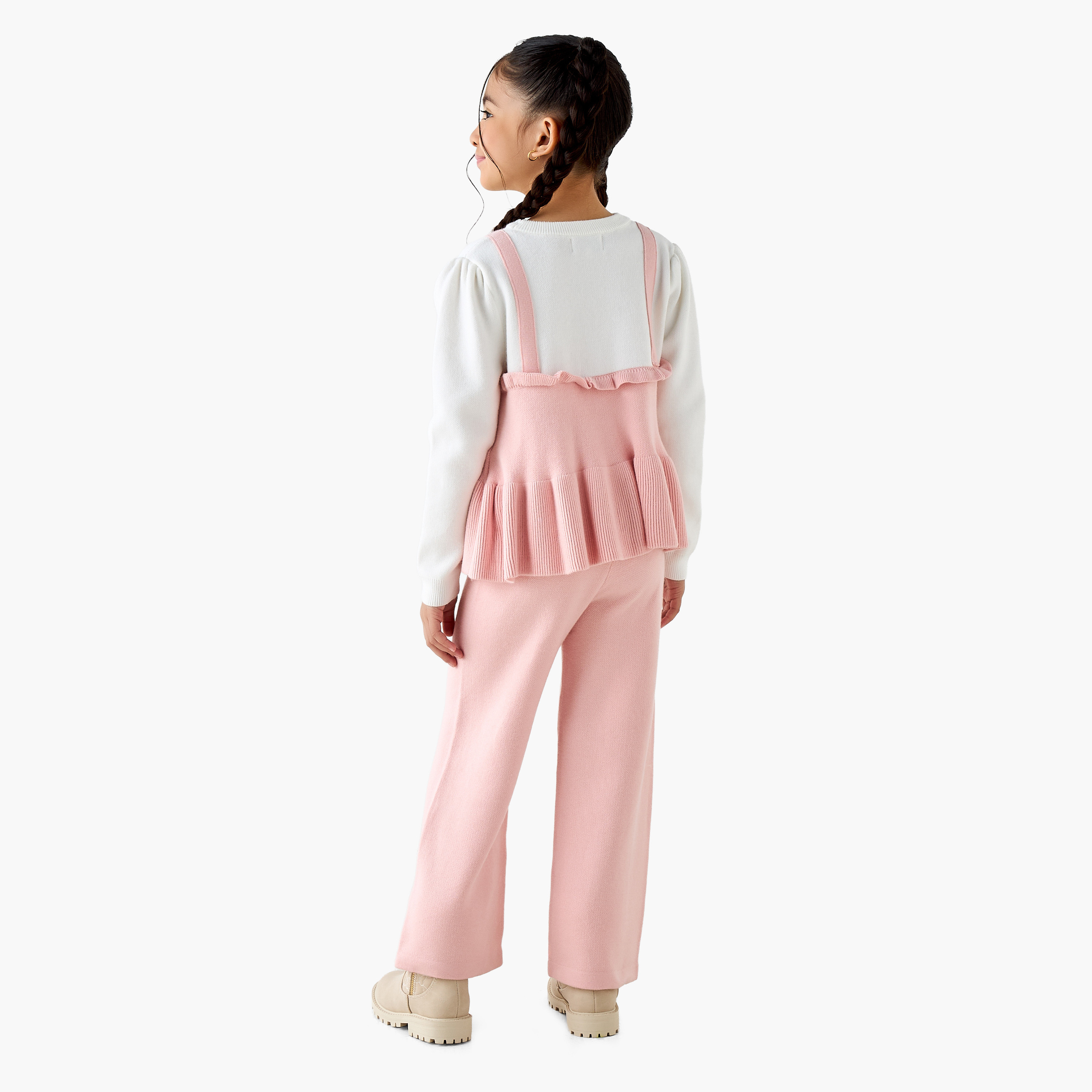 Juniors Textured Peplum Top and Pants Set-girls-clothing-winterwear-setsandcoords-image-4