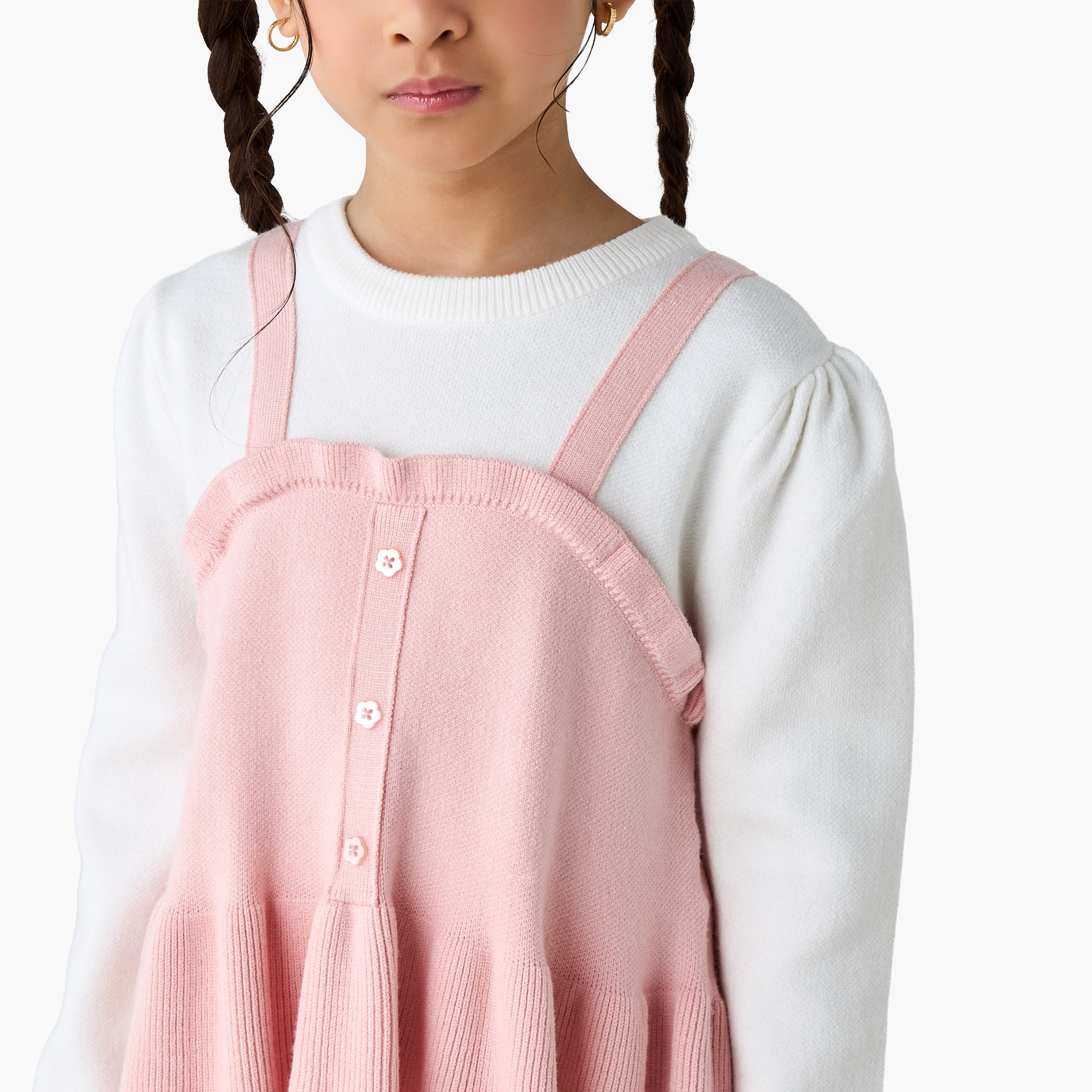 Juniors Textured Peplum Top and Pants Set-girls-clothing-winterwear-setsandcoords-image-5