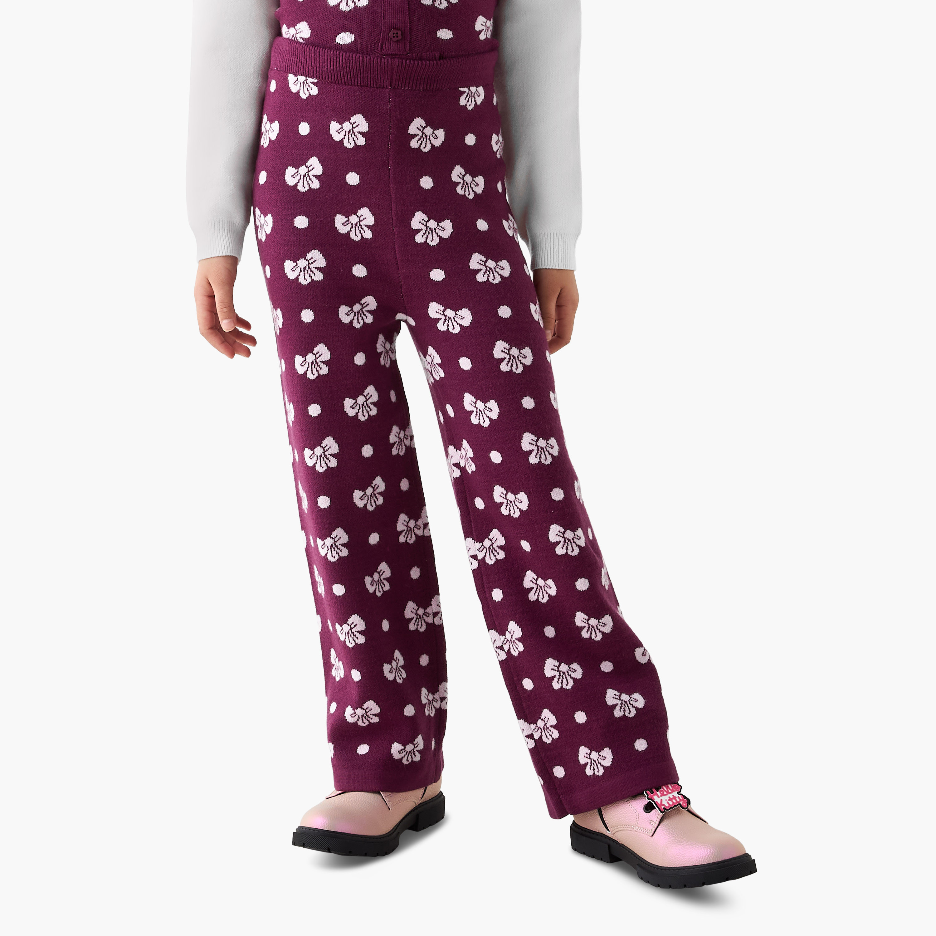Juniors Textured Peplum Top and Pants Set-girls-clothing-winterwear-setsandcoords-image-3
