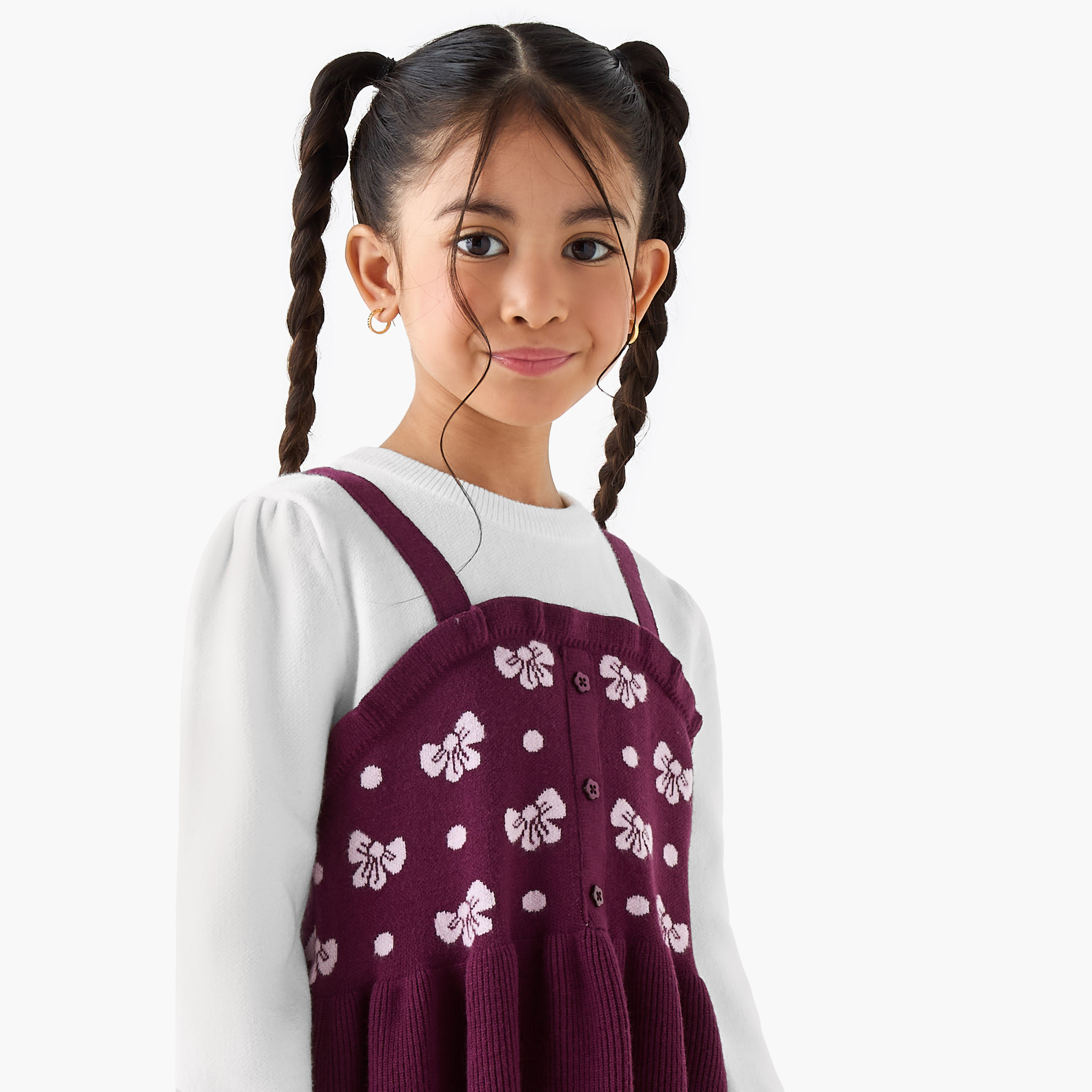 Juniors Textured Peplum Top and Pants Set-girls-clothing-winterwear-setsandcoords-image-5