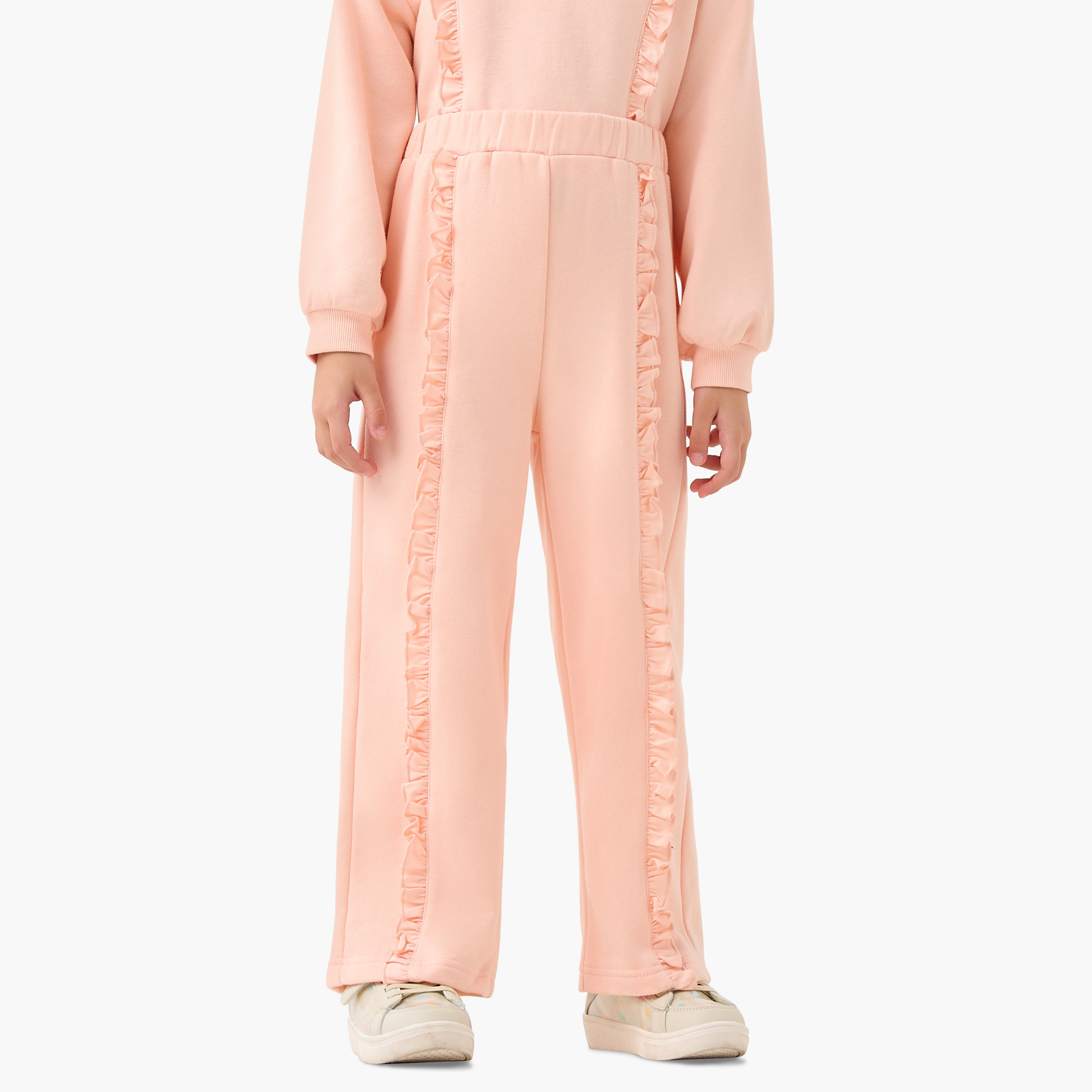 Juniors Ruffled Sweatshirt and Pants Set-girls-clothing-winterwear-setsandcoords-image-3