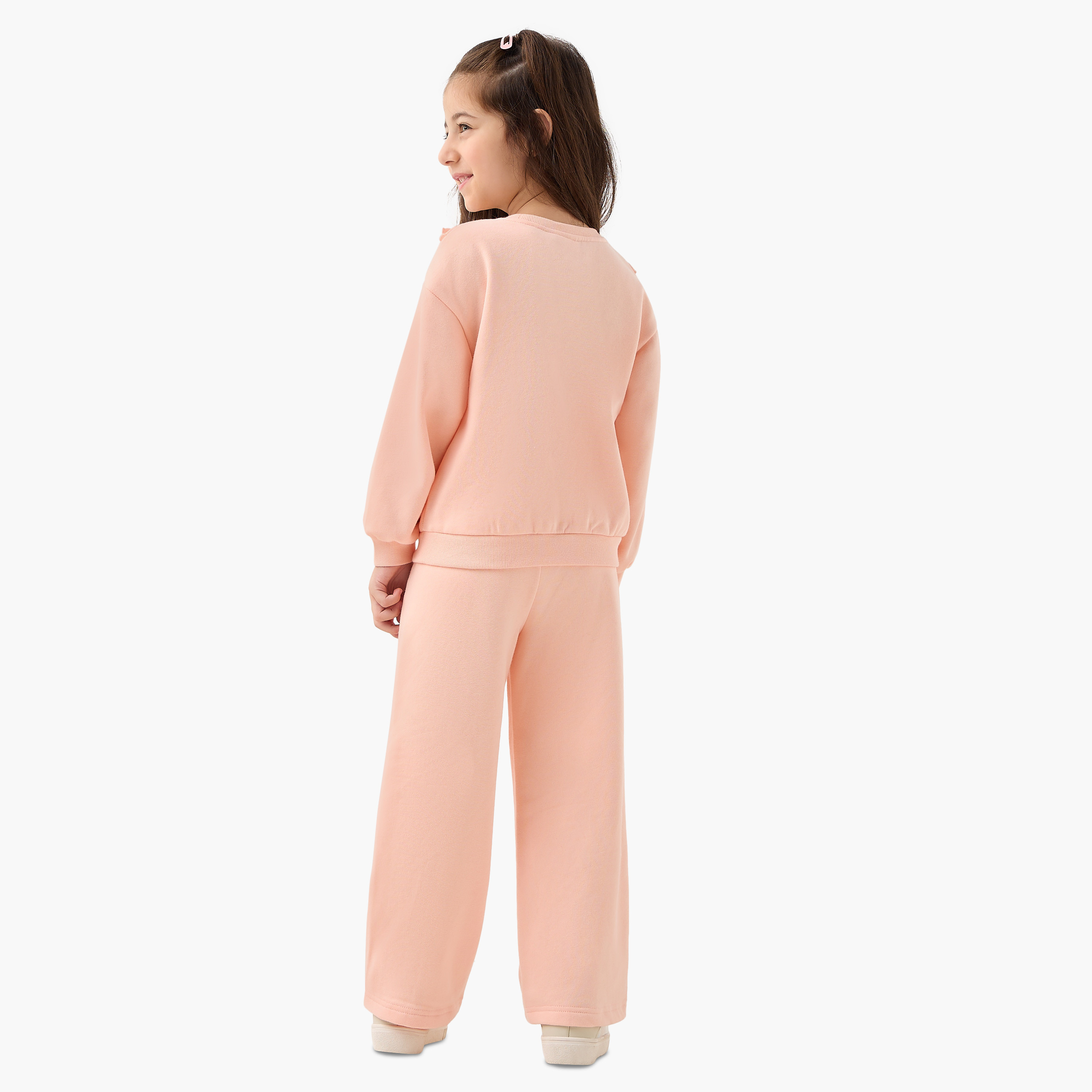 Juniors Ruffled Sweatshirt and Pants Set-girls-clothing-winterwear-setsandcoords-image-4
