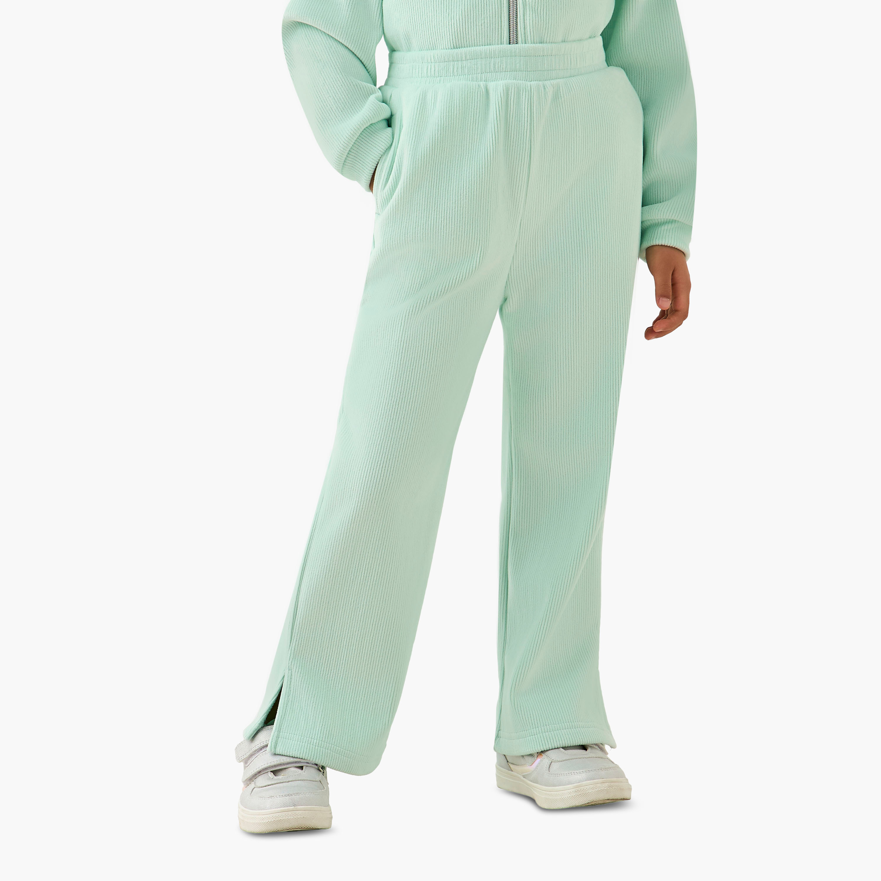 Juniors Hooded Long Sleeves Sweatshirt and Pants Set with Ruffle Detail-baby-girls-clothing-setsandcoords-image-4