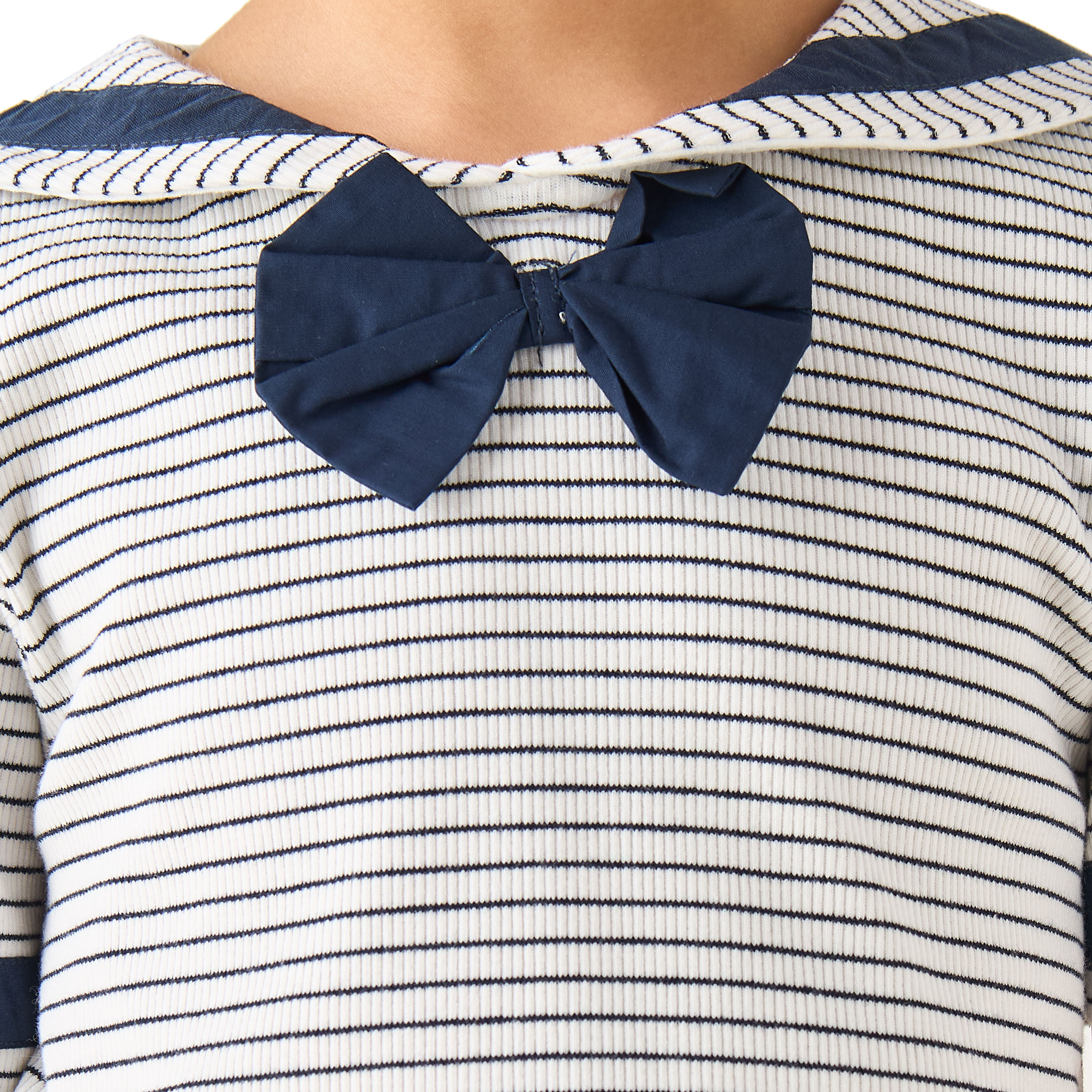 Juniors Sailor Collar Short Sleeve Top and Shorts Set with Pockets-baby-girls-clothing-setsandcoords-image-7