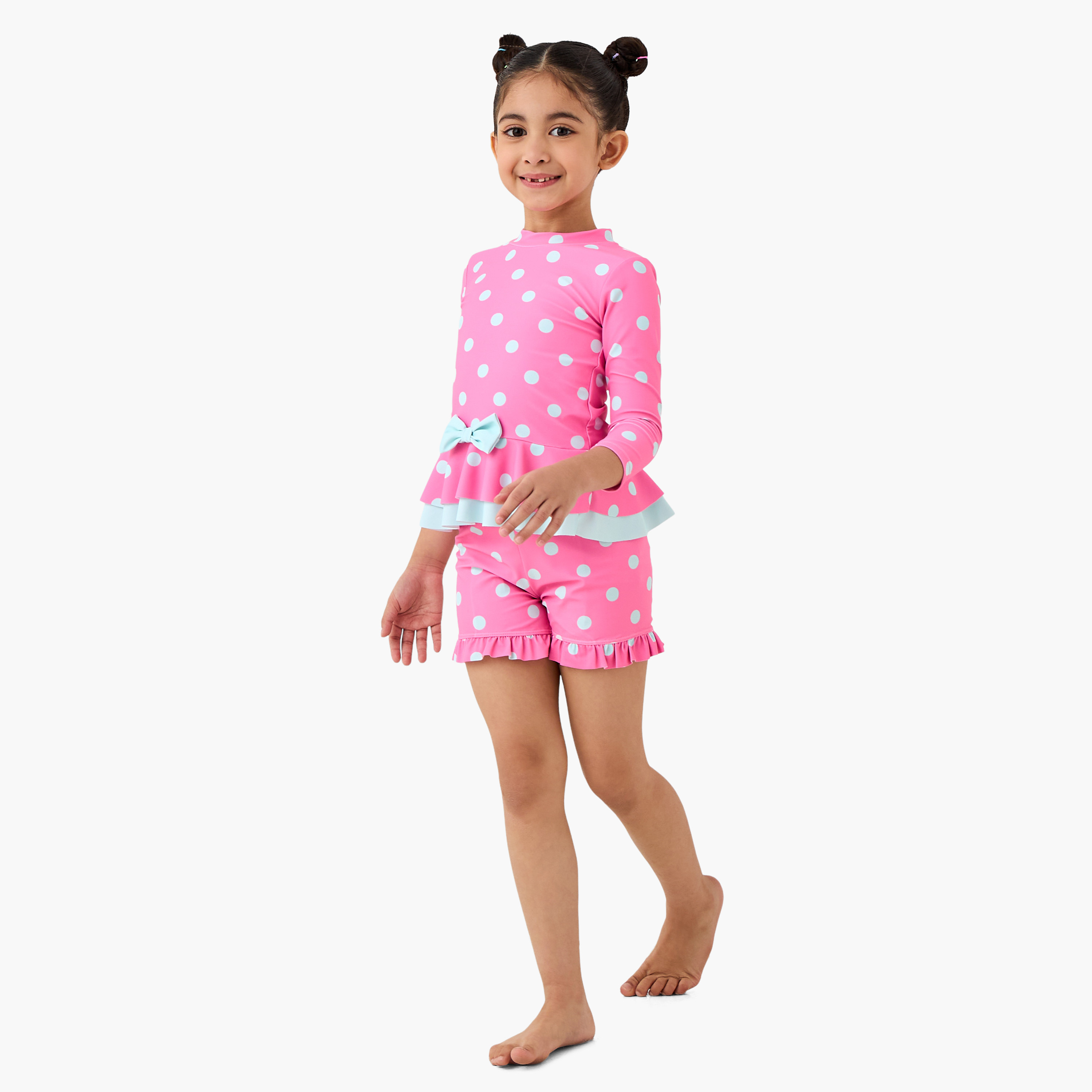 بلوزة سباحة و شورت بطبعات منقطة من جونيورز-baby-girls-clothing-swimwear-image-2