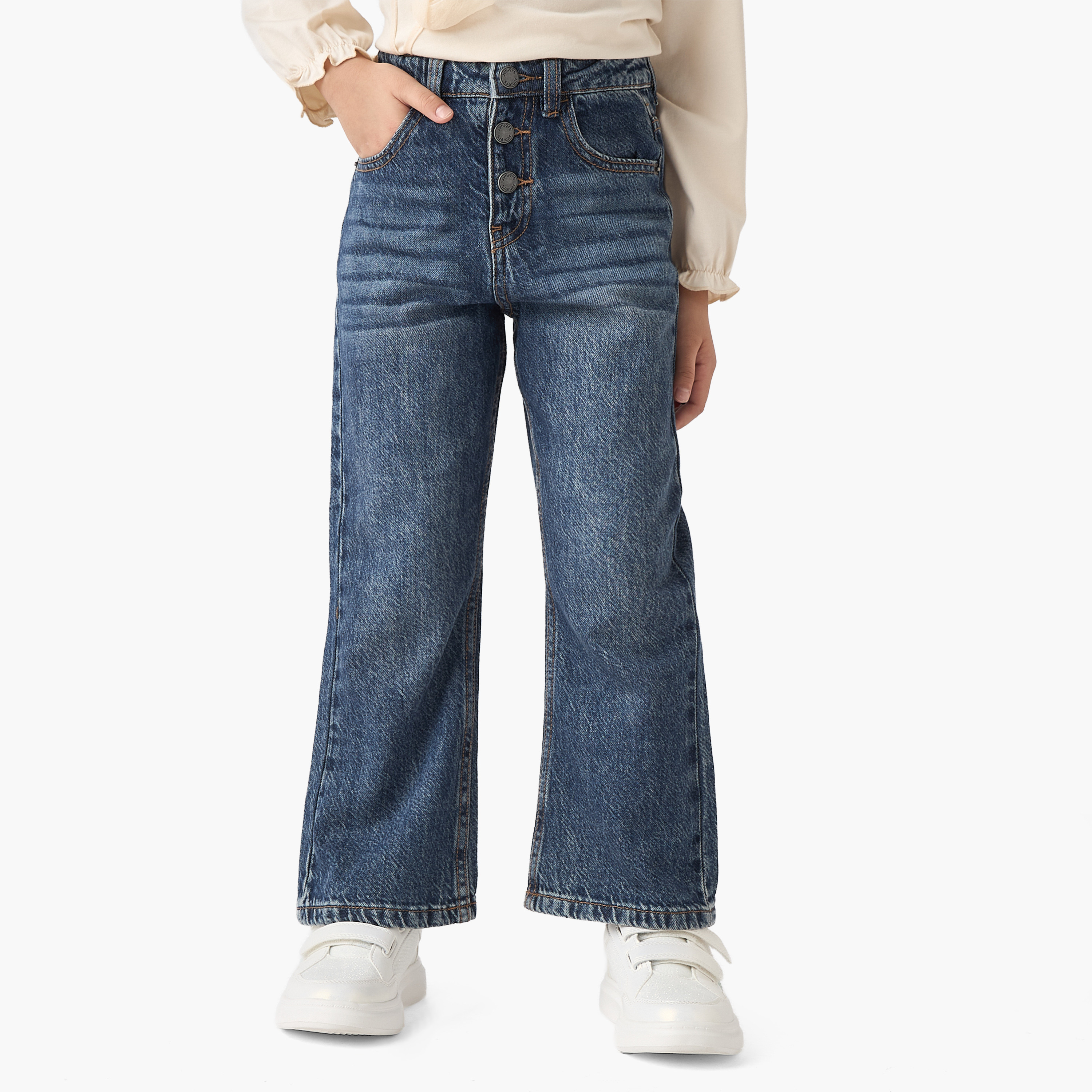 Juniors Girls' Wide Leg Jeans-girls-clothing-bottoms-jeansandjeggings-image-1