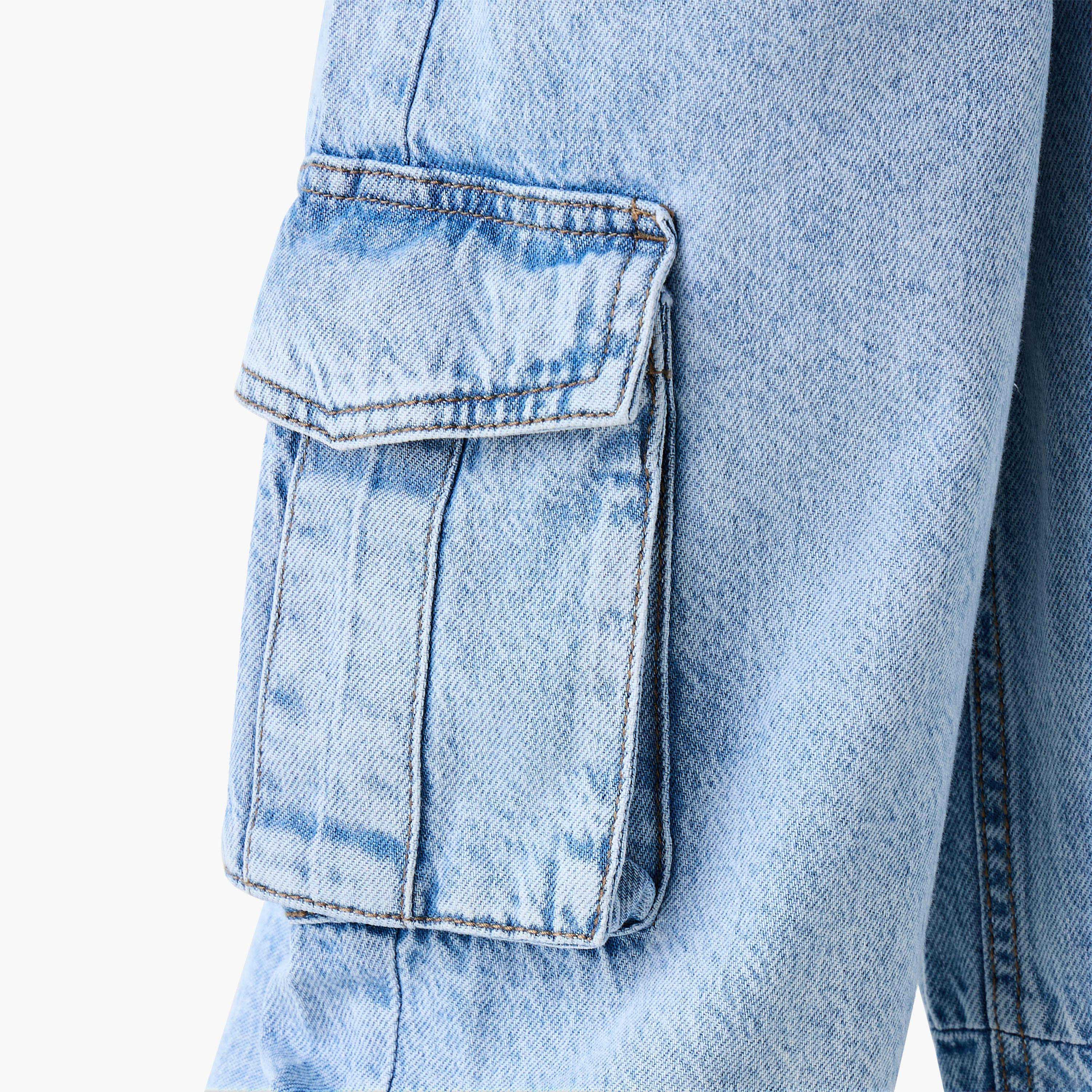 Juniors Girls Jeans with Pockets - Cotton - Elasticated - Relaxed-girls-clothing-bottoms-jeansandjeggings-image-5