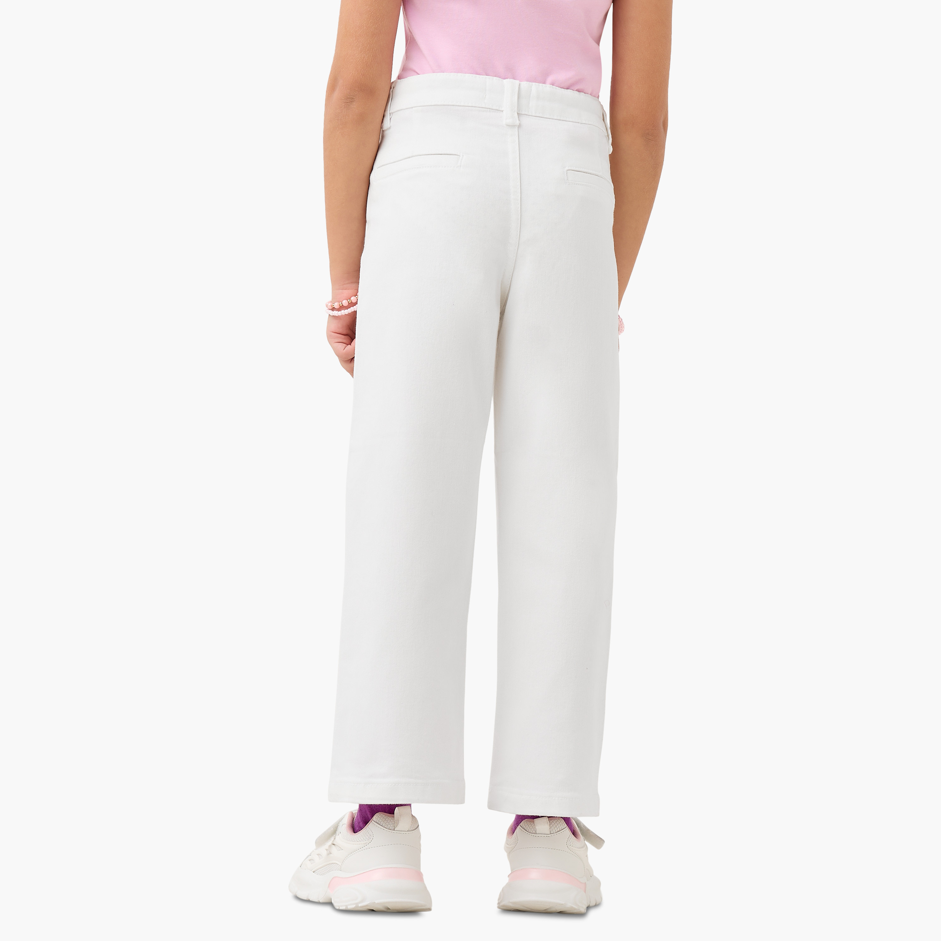 بنطلون جينز بجيوب - قطن - خصر بأزرار - قصة عادية للبنات من جونيورز-girls-clothing-bottoms-jeansandjeggings-image-2