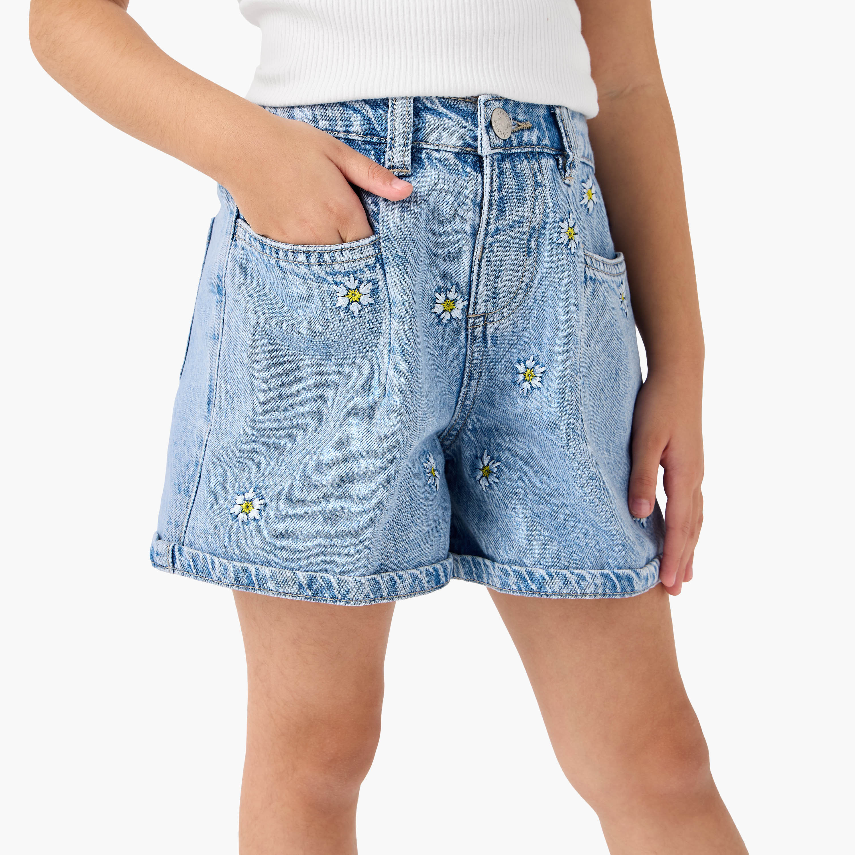 Juniors Girls' Denim Shorts-girls-clothing-bottoms-shorts-image-1