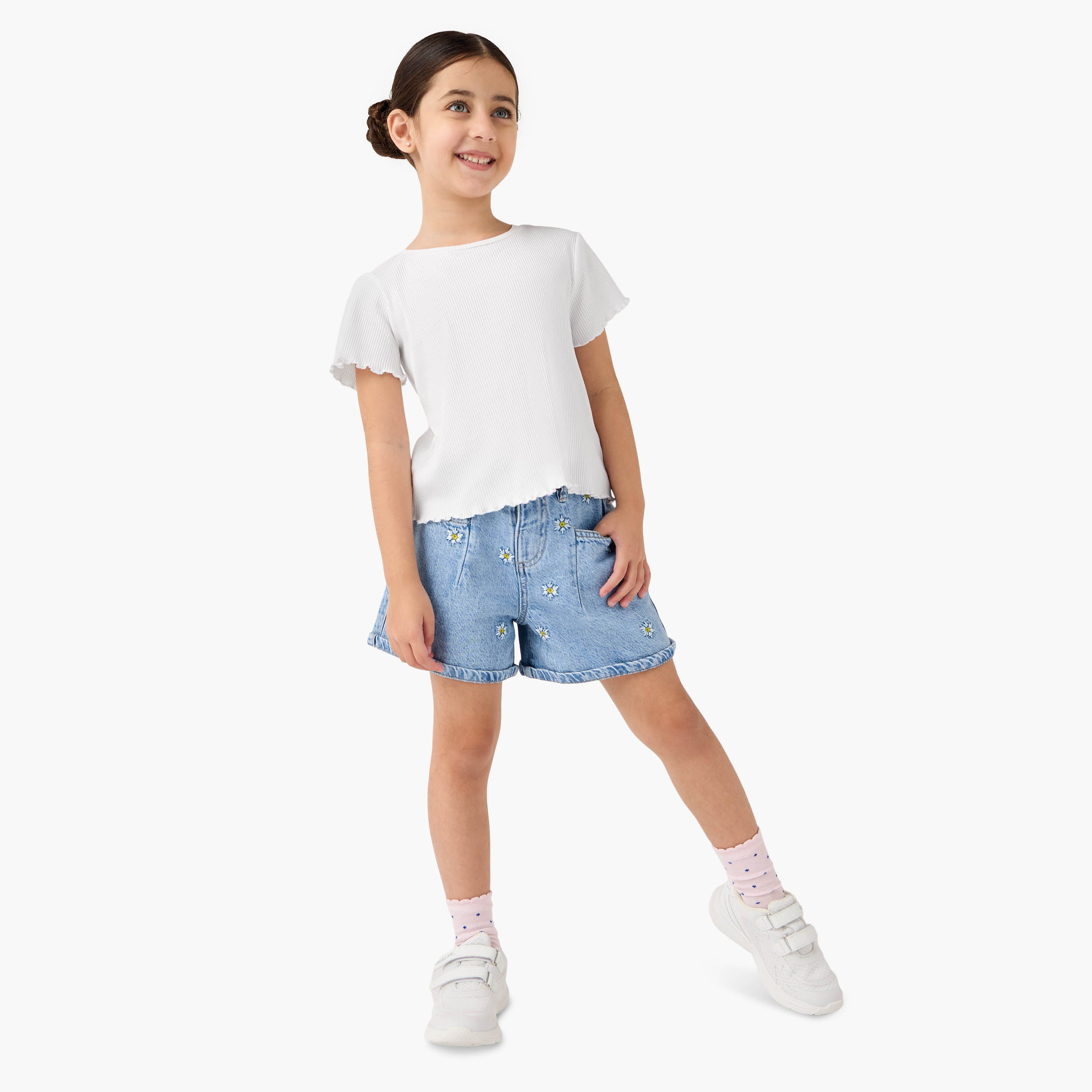 Juniors Girls' Denim Shorts-girls-clothing-bottoms-shorts-image-2