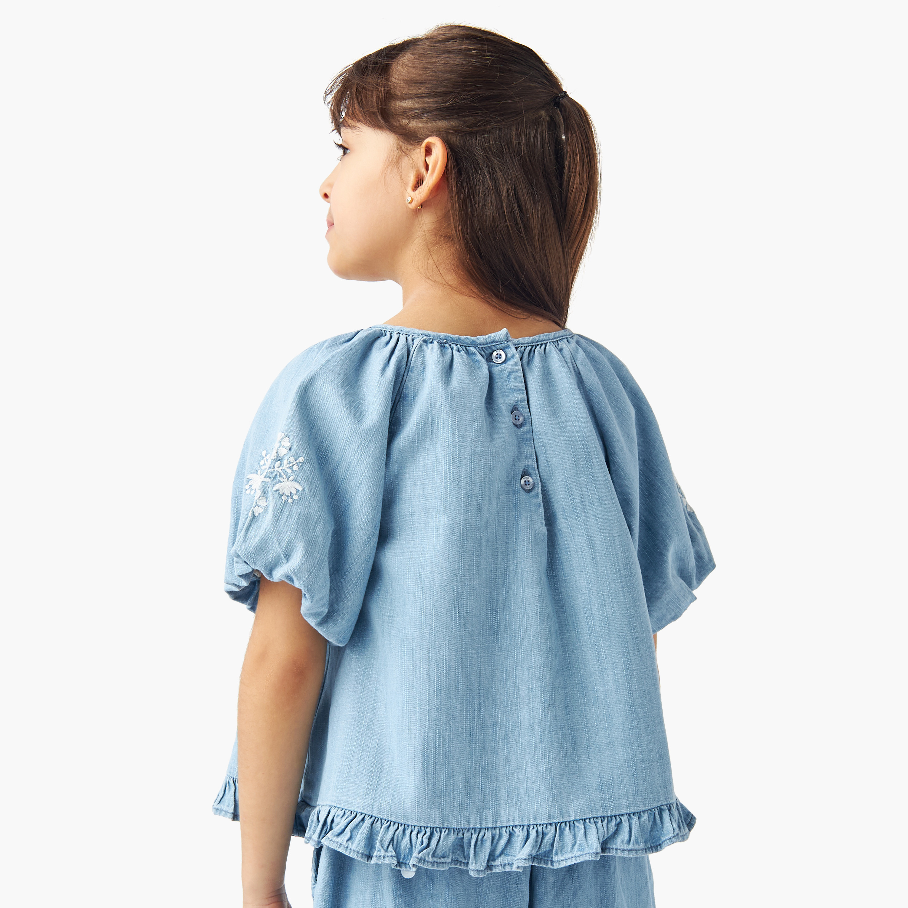 بلوزة مطرزة بكشكش وأكمام بالون من إليجو-baby-girls-clothing-blousesandshirts-image-3