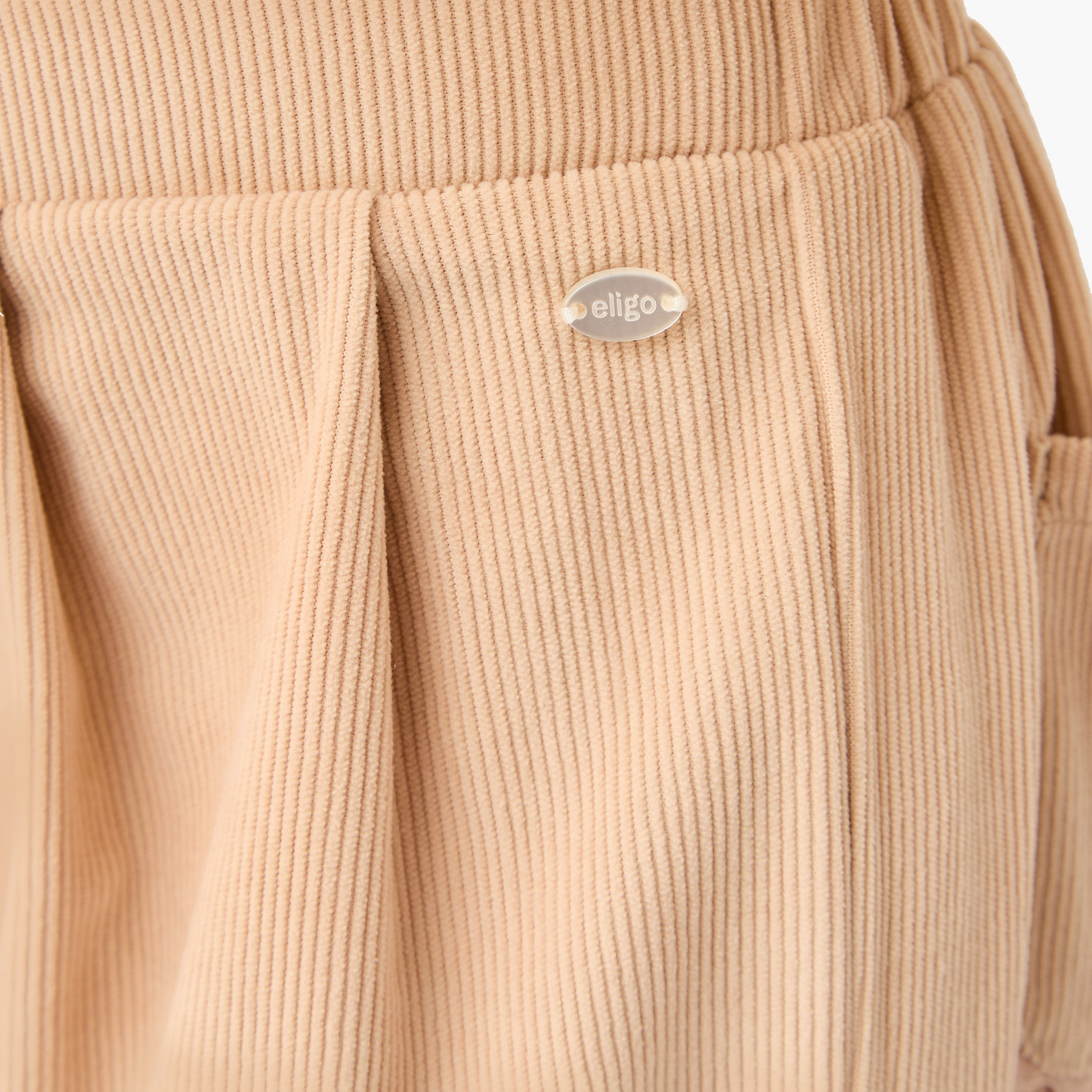 بنطلون مضلّع بأرجل واسعة وخصر شبه مطاطي من إليجو-baby-girls-clothing-bottoms-trousers-image-1