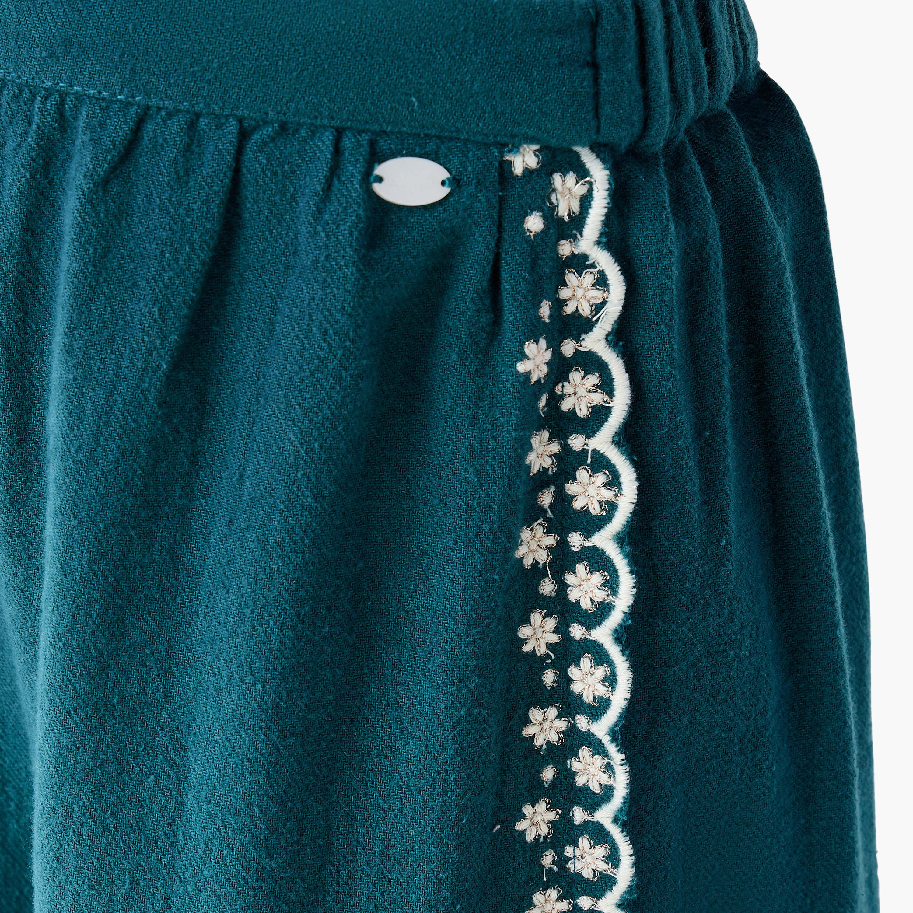 Eligo Girls Trousers with Embroidery - Cotton - Elasticated - Relaxed-baby-girls-clothing-bottoms-trousers-image-4