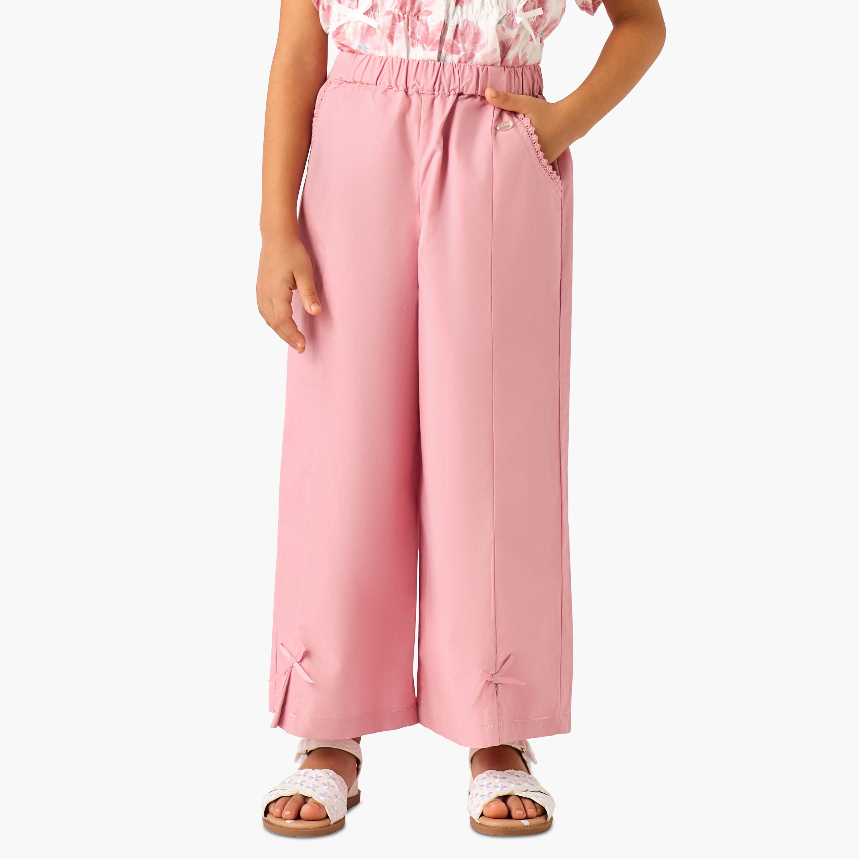بنطلون بحزام خصر مطاطي وجيوب من إليجو-baby-girls-clothing-bottoms-trousers-image-4