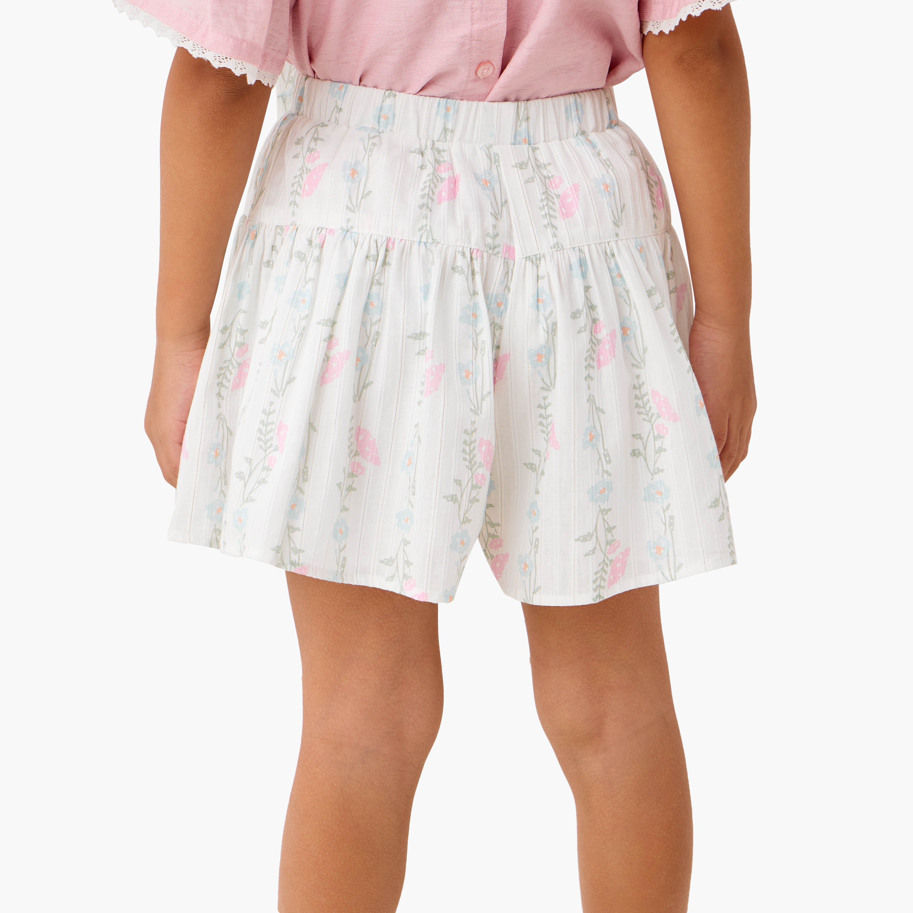 Eligo All-Over Floral Print Shorts with Bow Accent-girls-clothing-bottoms-shorts-image-3