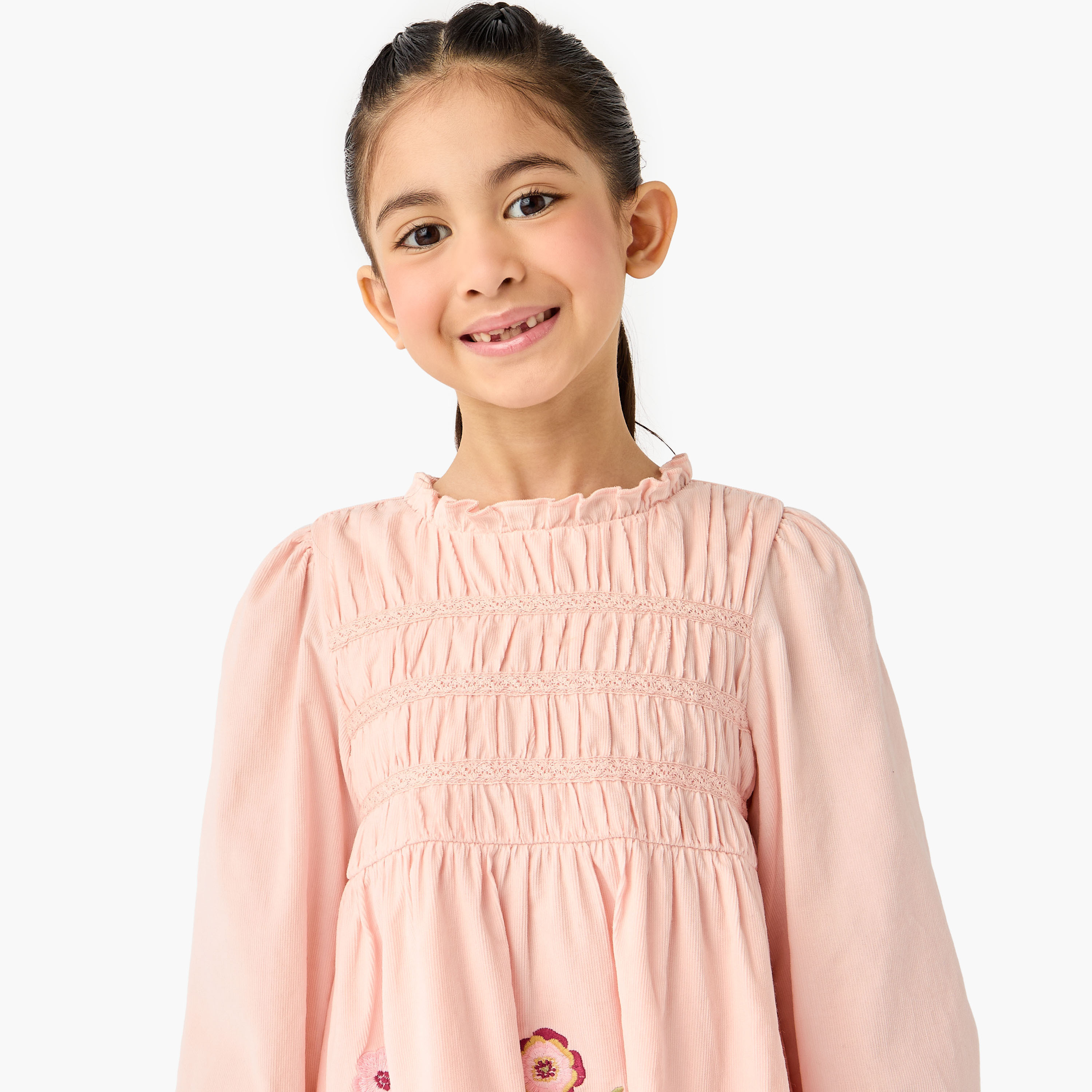 Eligo Floral Embroidered Long Sleeves Dress with Tights-girls-clothing-dressesandjumpsuits-image-4