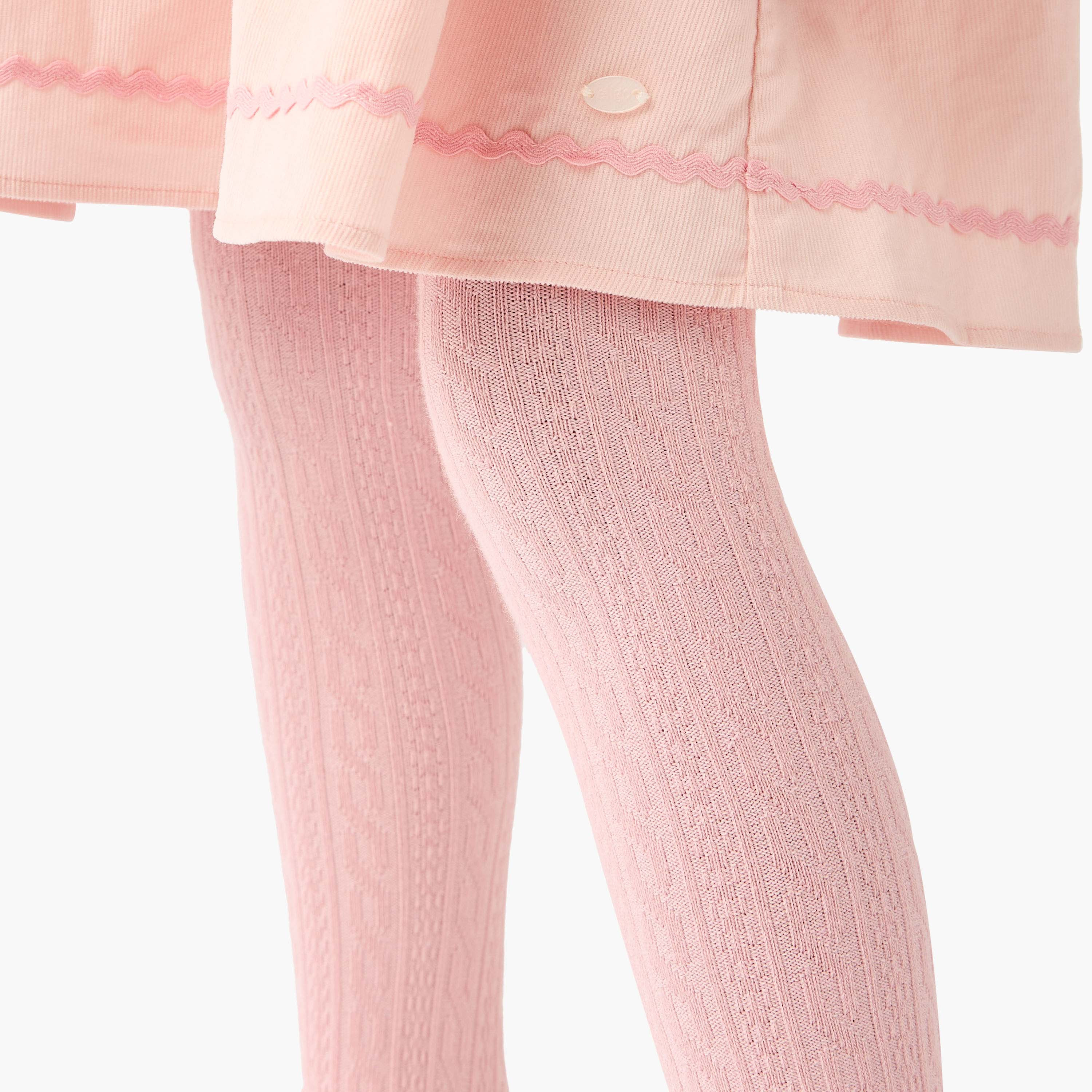 Eligo Floral Embroidered Long Sleeves Dress with Tights-girls-clothing-dressesandjumpsuits-image-5