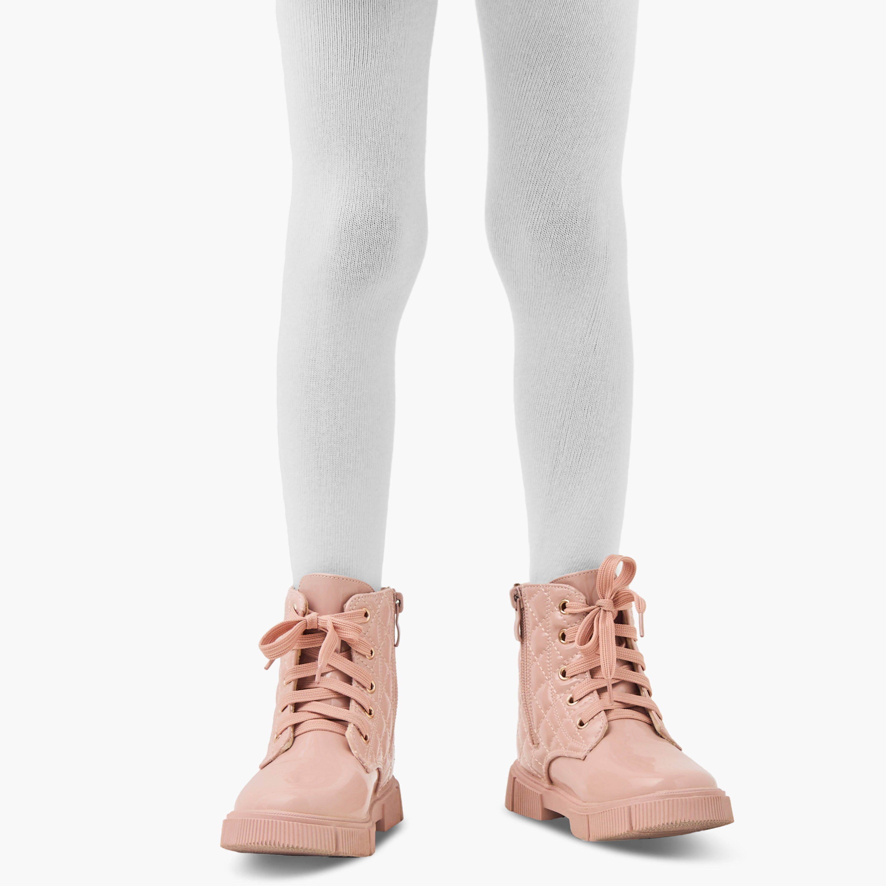 Eligo Henley Neck Long Sleeves Knee Length Dress with Checked Design-girls-clothing-winterwear-dresses-image-8