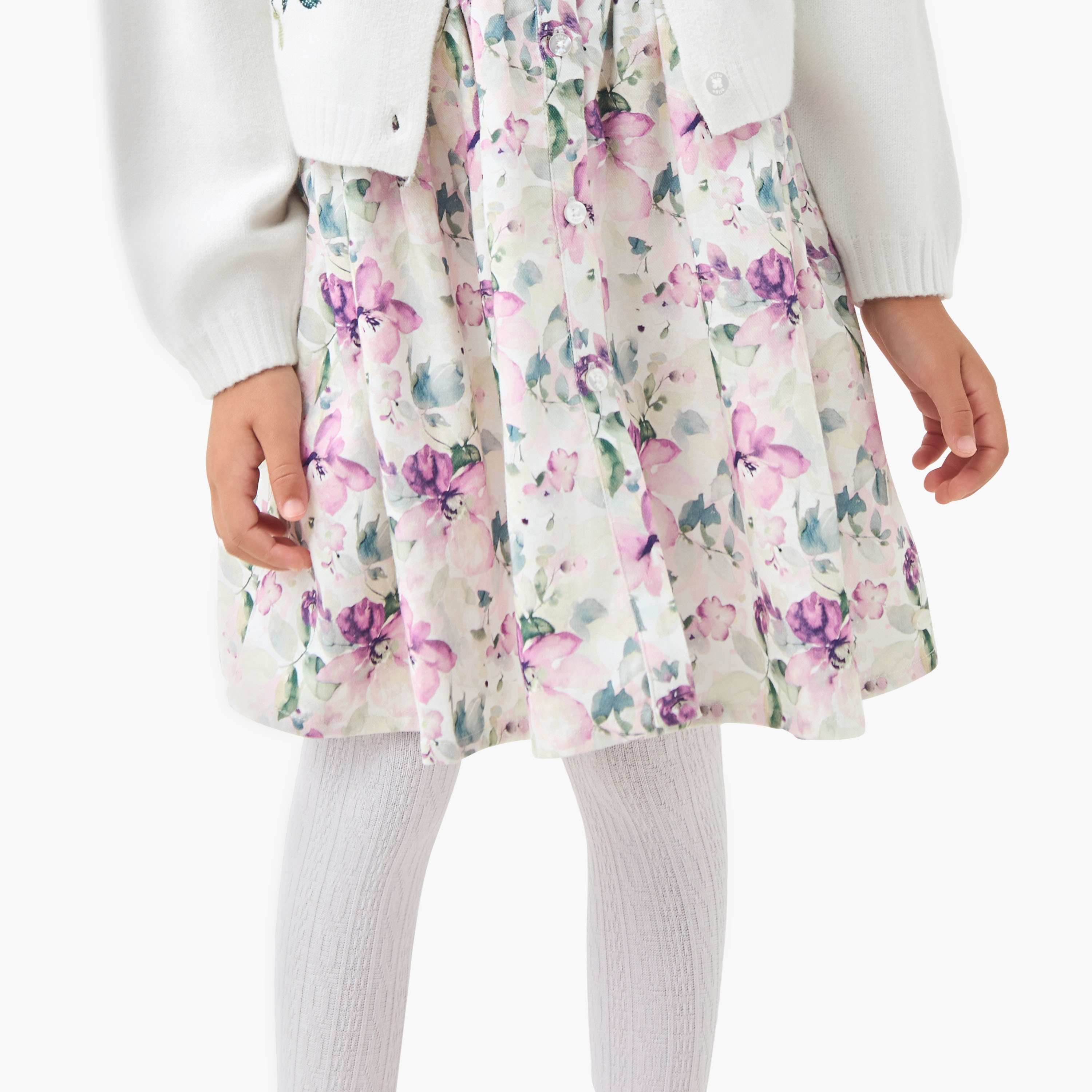 Eligo Mandarin Neck Short Sleeves Dress with Cardigan and Stockings-girls-clothing-dressesandjumpsuits-image-5