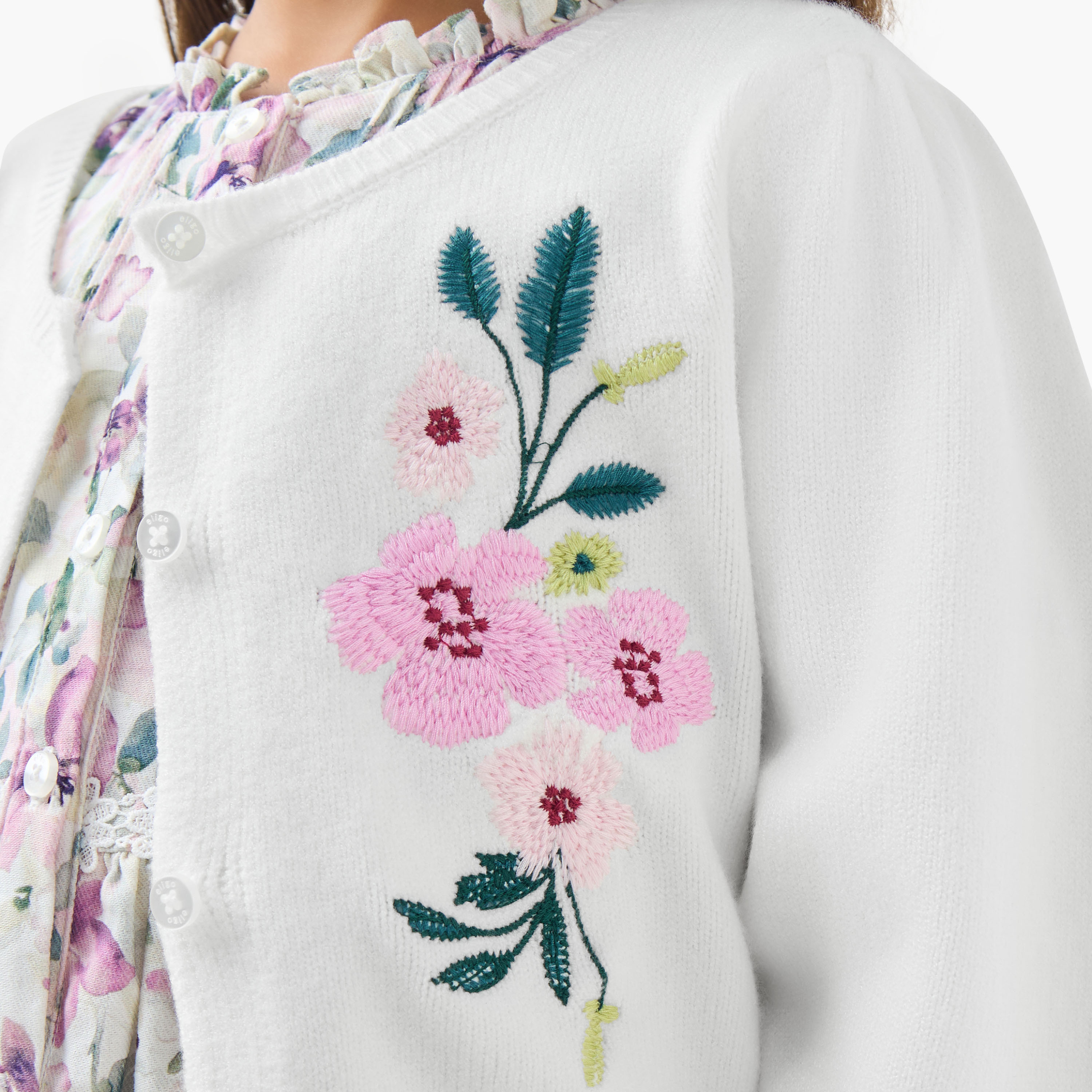 فستان بياقة ماندرين وأكمام قصيرة مع كارديغان وجوارب طويلة من إليجو-girls-clothing-dressesandjumpsuits-image-7