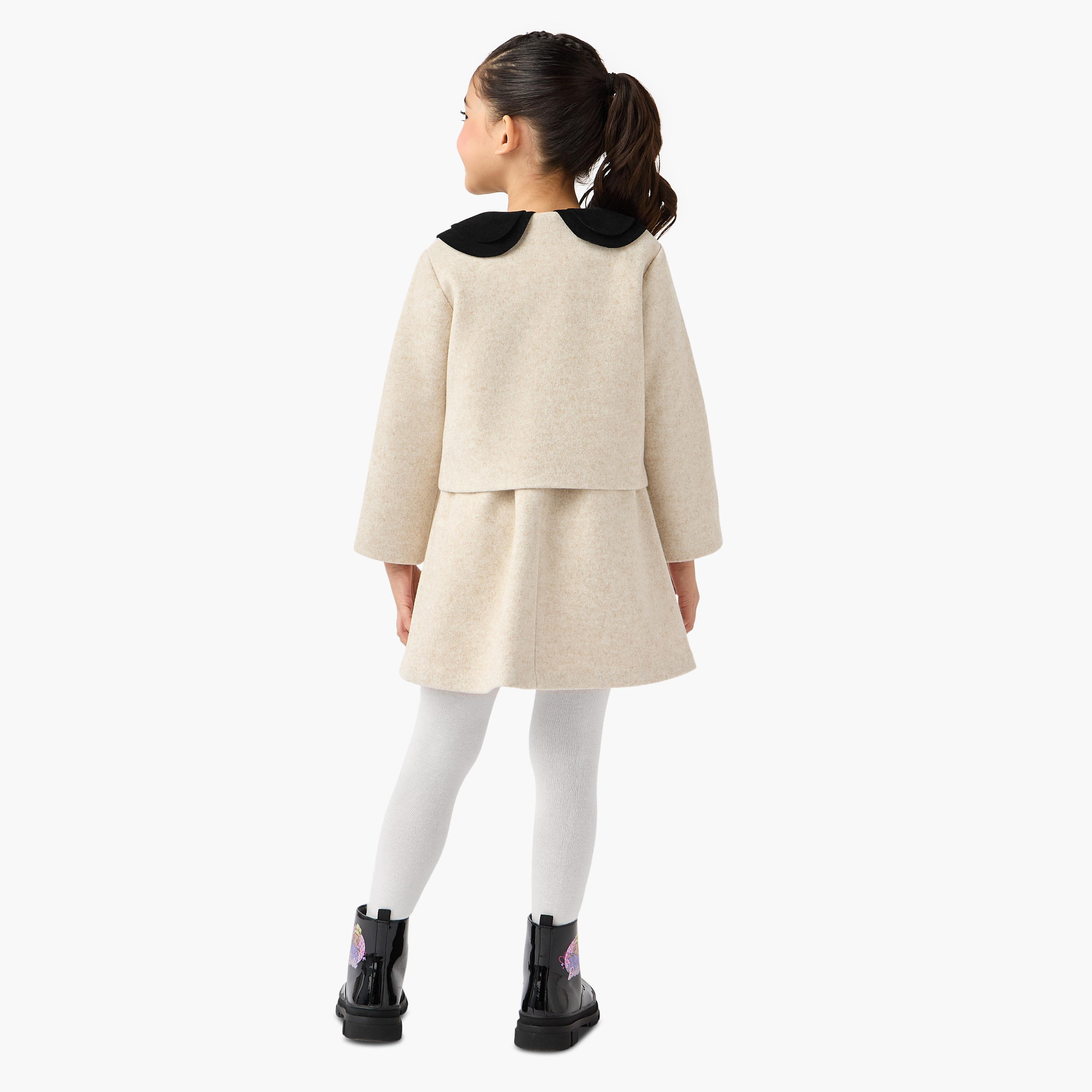 Eligo Peter Pan Collar Dress and Jacket Set-girls-clothing-winterwear-dresses-image-4