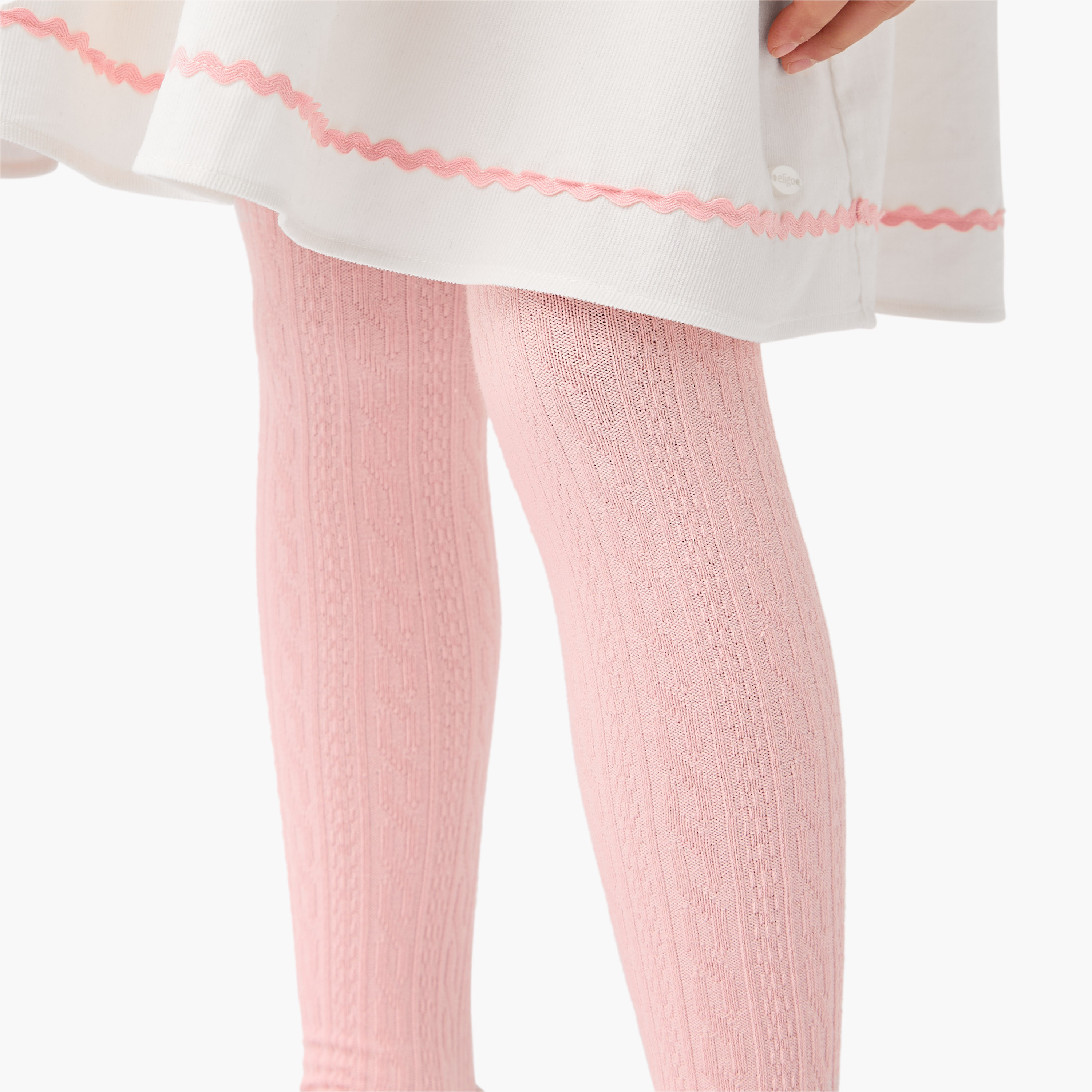 Eligo Floral Embroidered Dress and Leggings Set-girls-clothing-winterwear-dresses-image-5