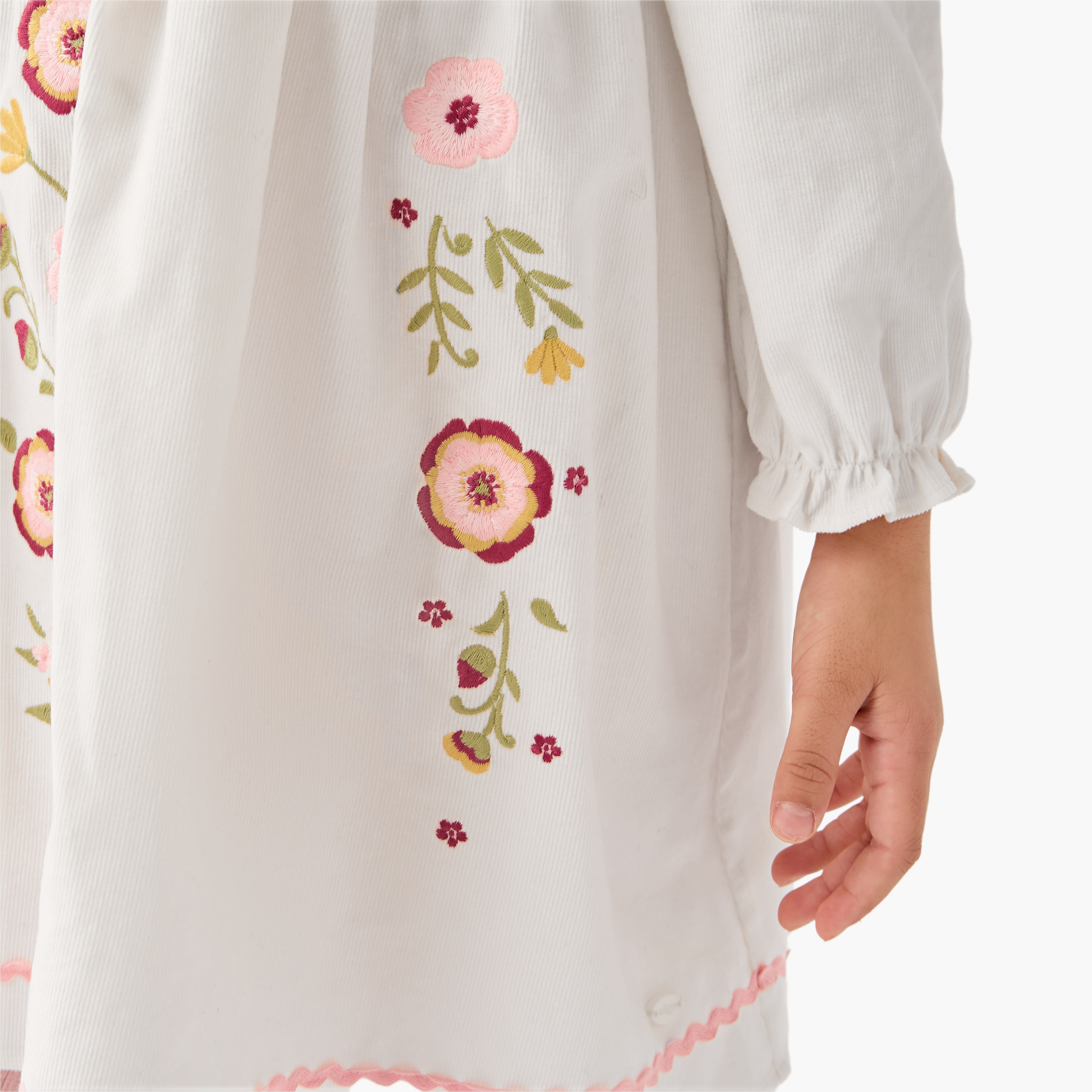 Eligo Floral Embroidered Dress and Leggings Set-girls-clothing-winterwear-dresses-image-6