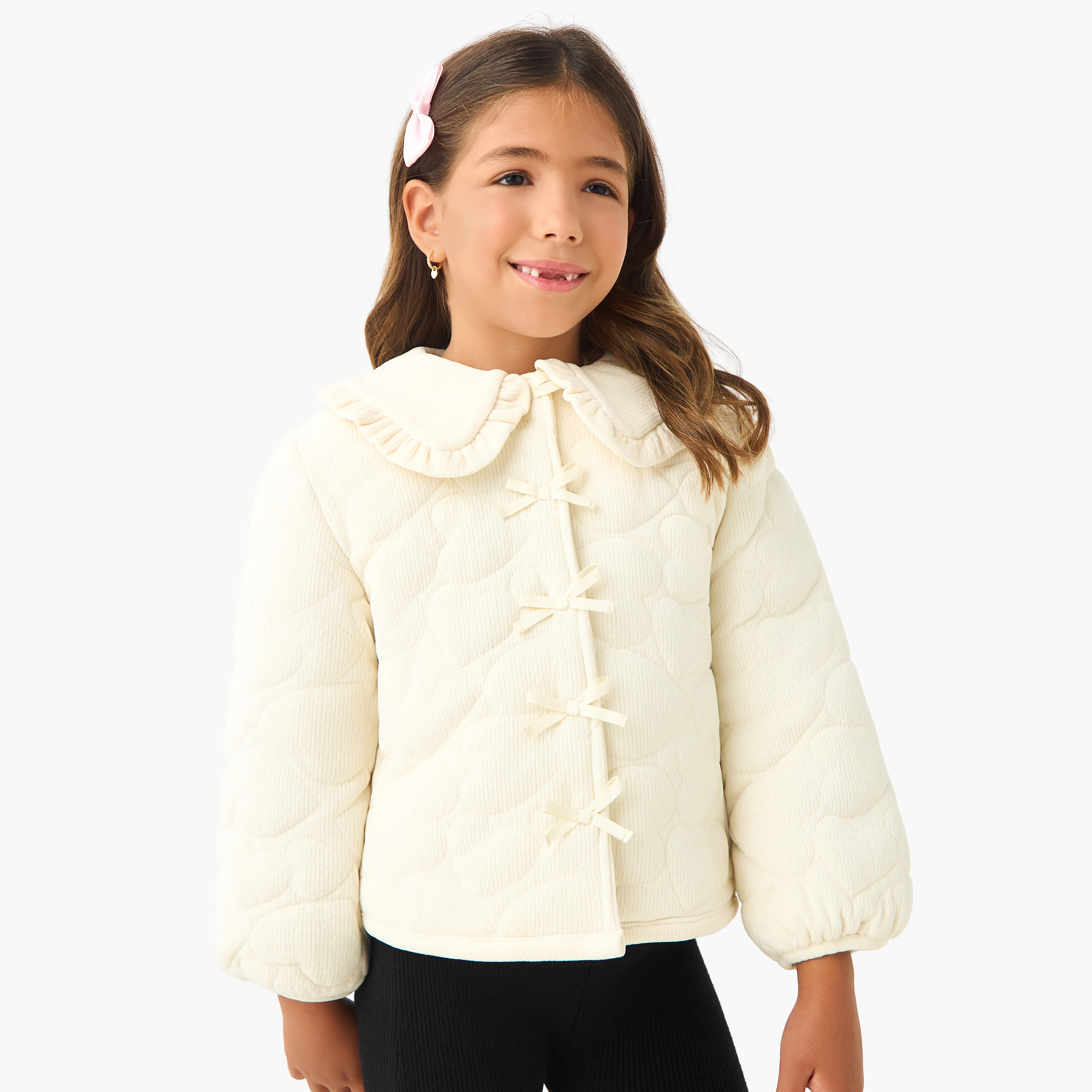 جاكيت مبطن بنقشة قلوب بياقة وأكمام طويلة من إليغو-baby-girls-clothing-jacketsandcoats-image-1