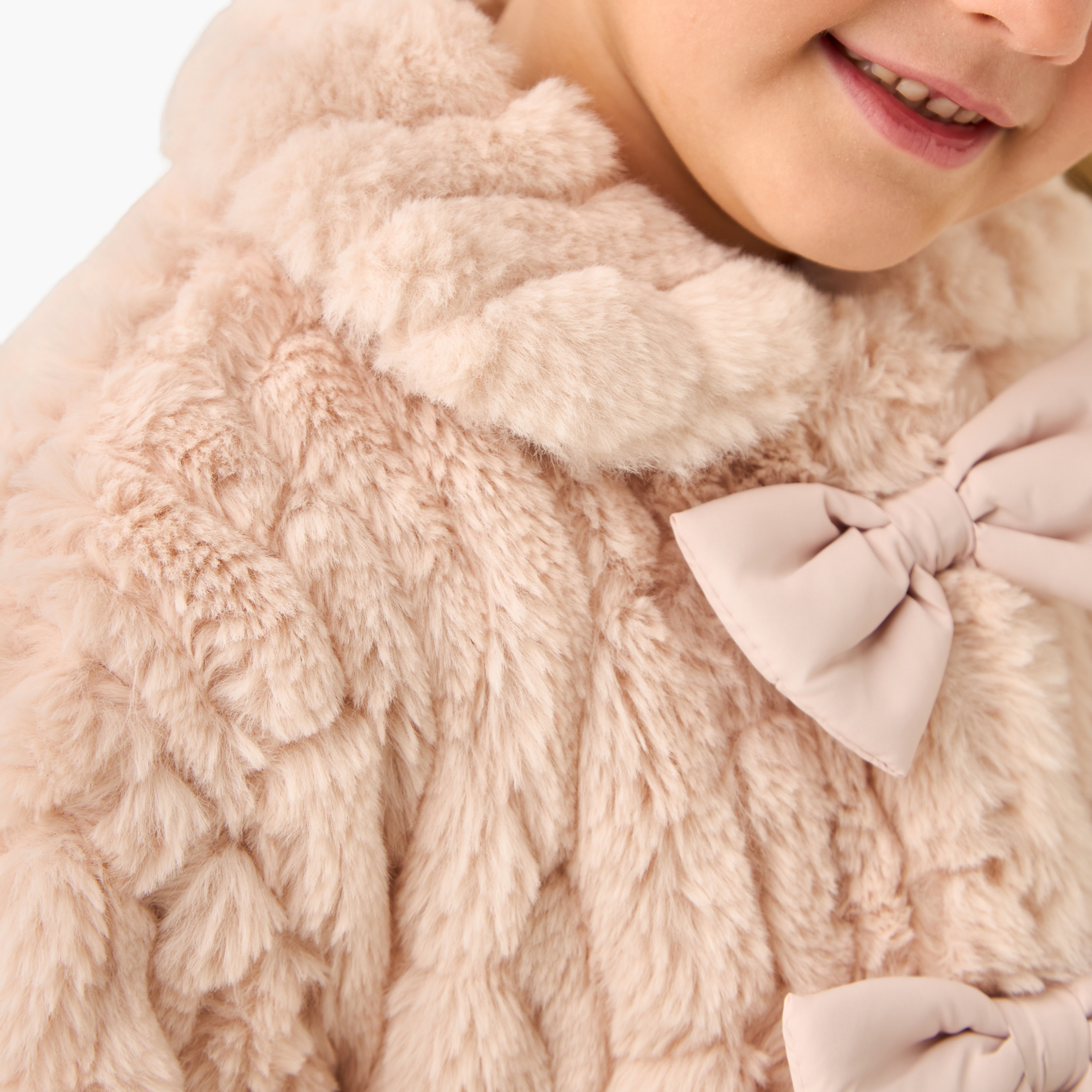 Eligo Bow Accent Collared Jacket with Long Sleeves-baby-girls-clothing-winterwear-jacketsandcoats-image-5