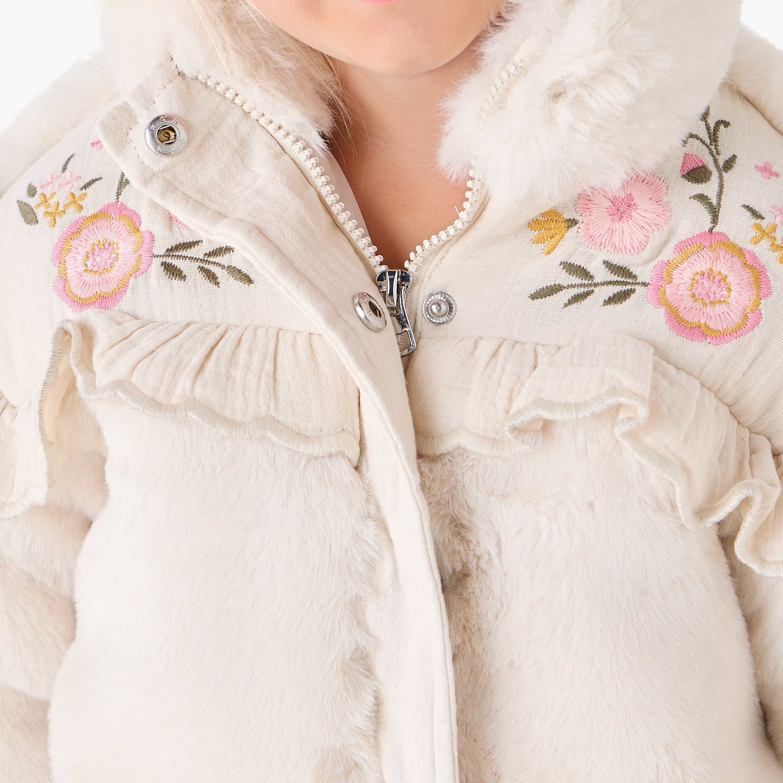 Eligo Floral Embroidered Plush Jacket with Long Sleeves-baby-girls-clothing-jacketsandcoats-image-5
