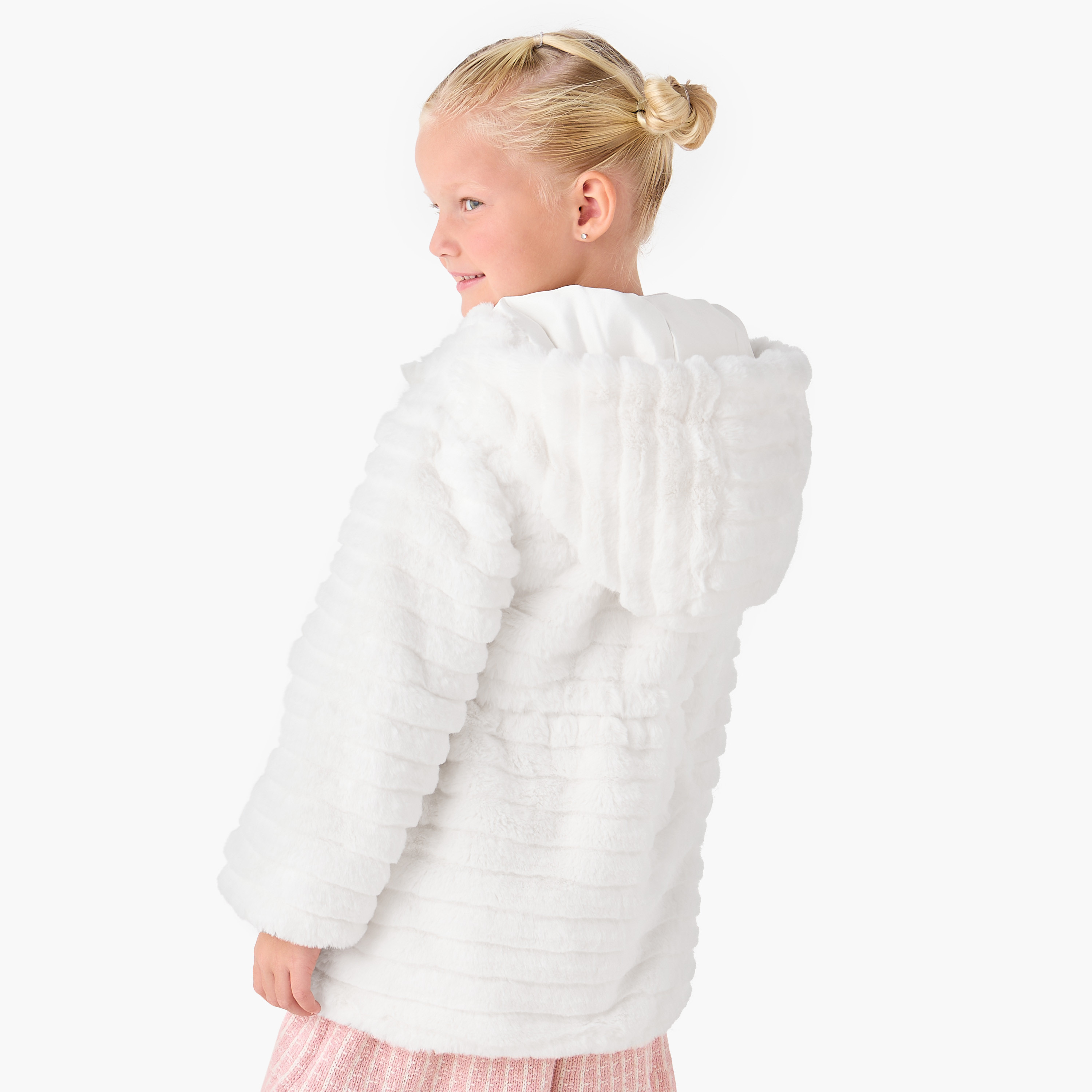 Eligo Textured Hooded Jacket with Long Sleeves-baby-girls-clothing-jacketsandcoats-image-3