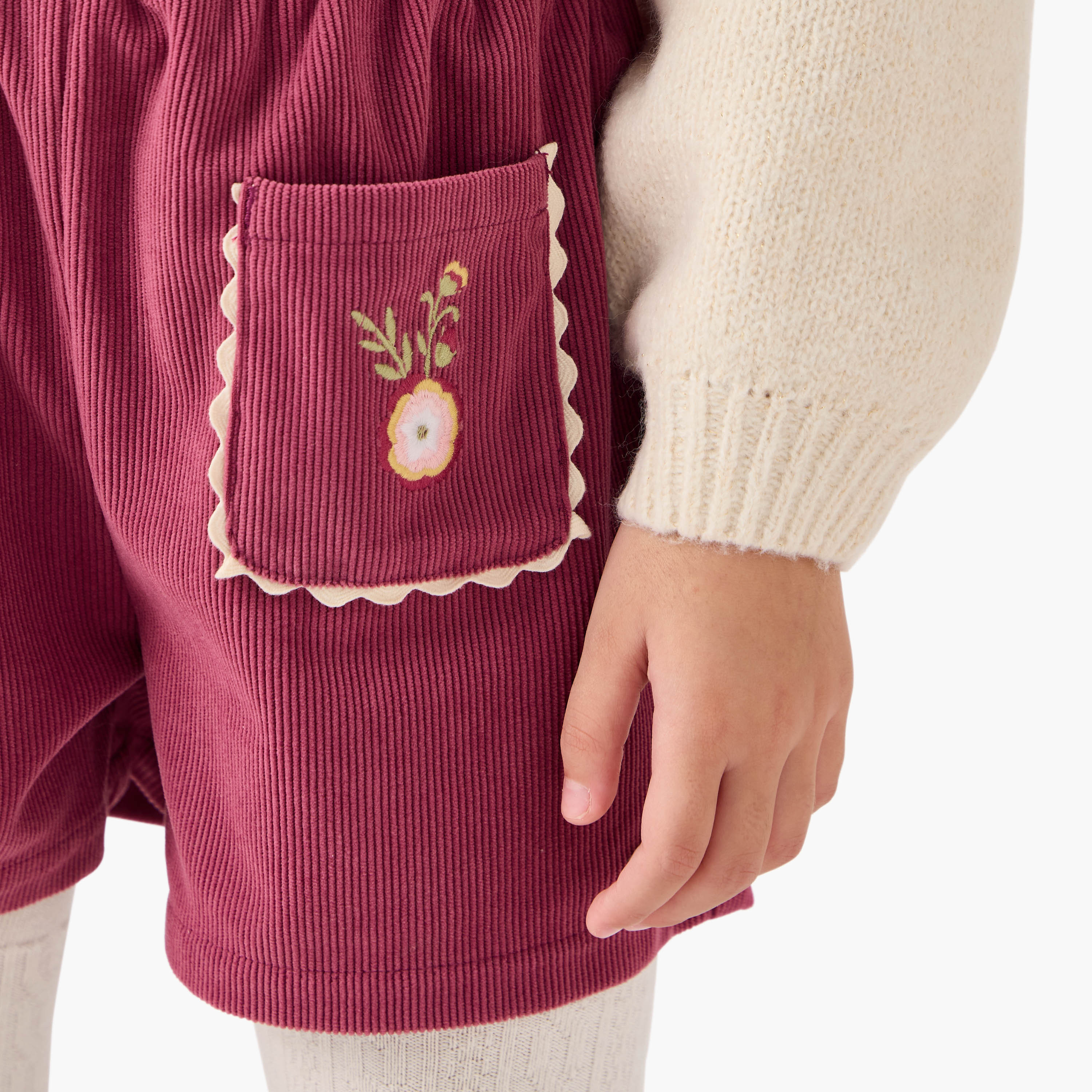 Eligo Textured Collared Pullover with Shorts and Tights-girls-clothing-setsandcoords-image-6