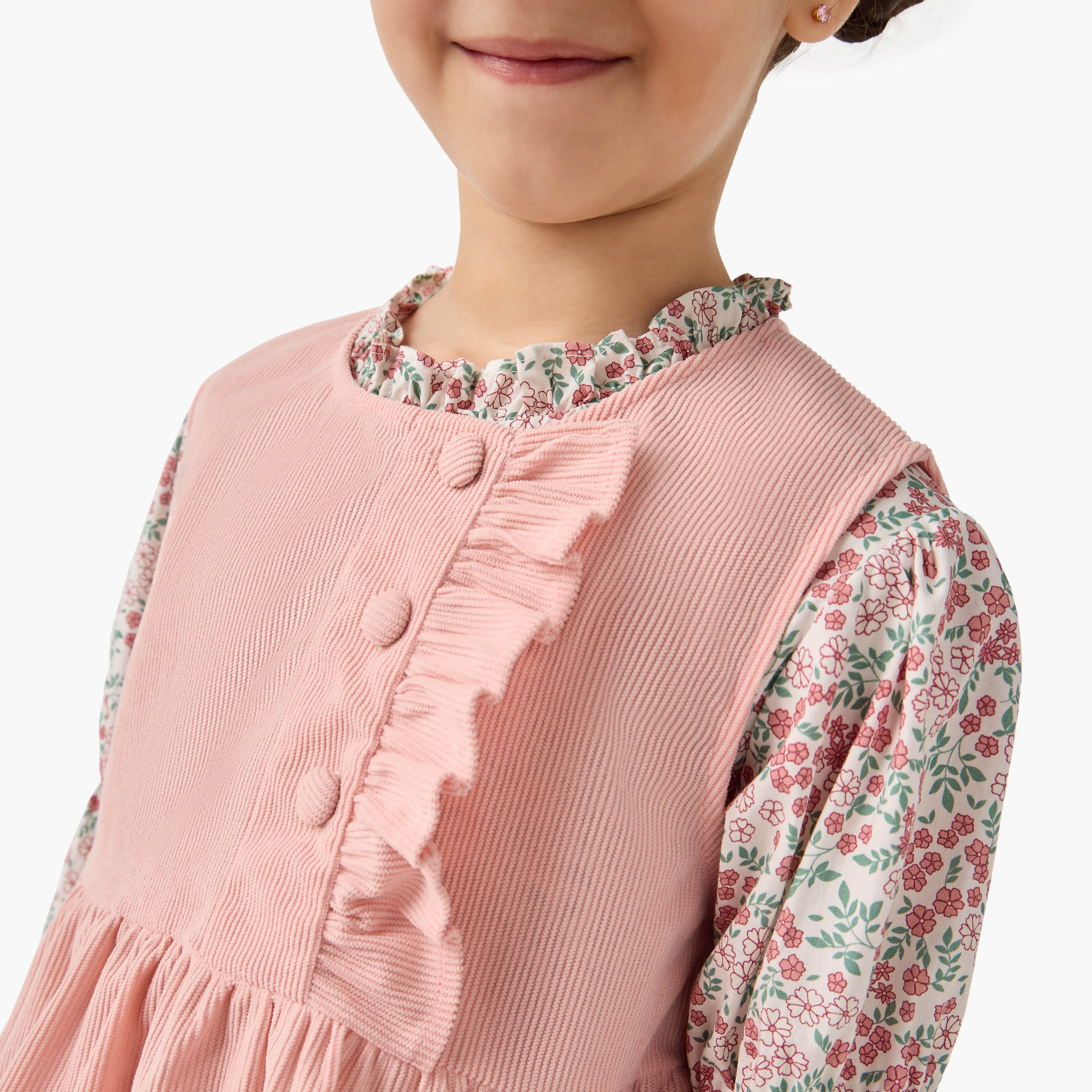 طقم بنطلون وبلوزة بطبعات زهرية وجاكيت بيبلوم من إليجو -baby-girls-clothing-setsandcoords-image-6