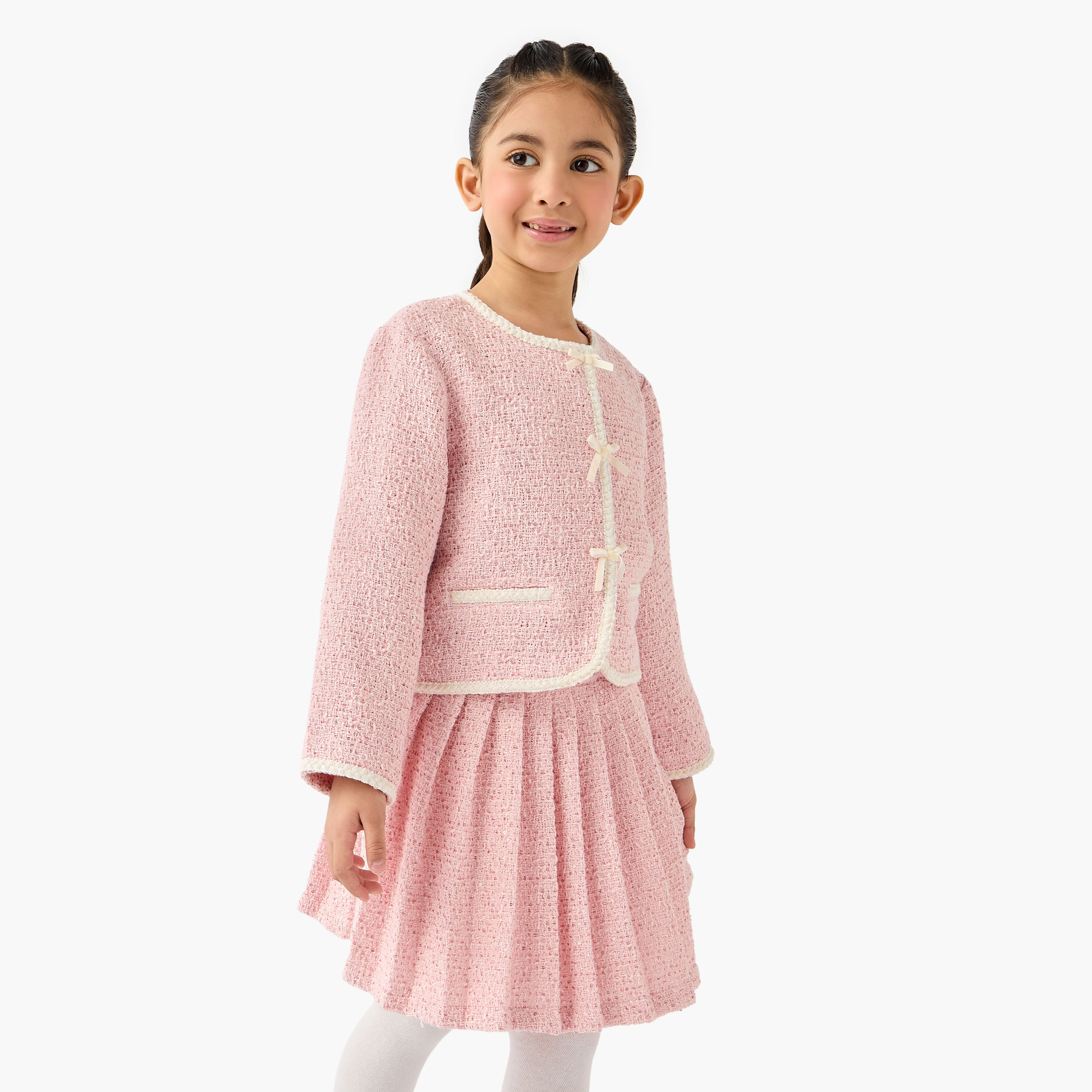 Eligo Embellished Jacket with Pleated Skirt and Tights-baby-girls-clothing-setsandcoords-image-2