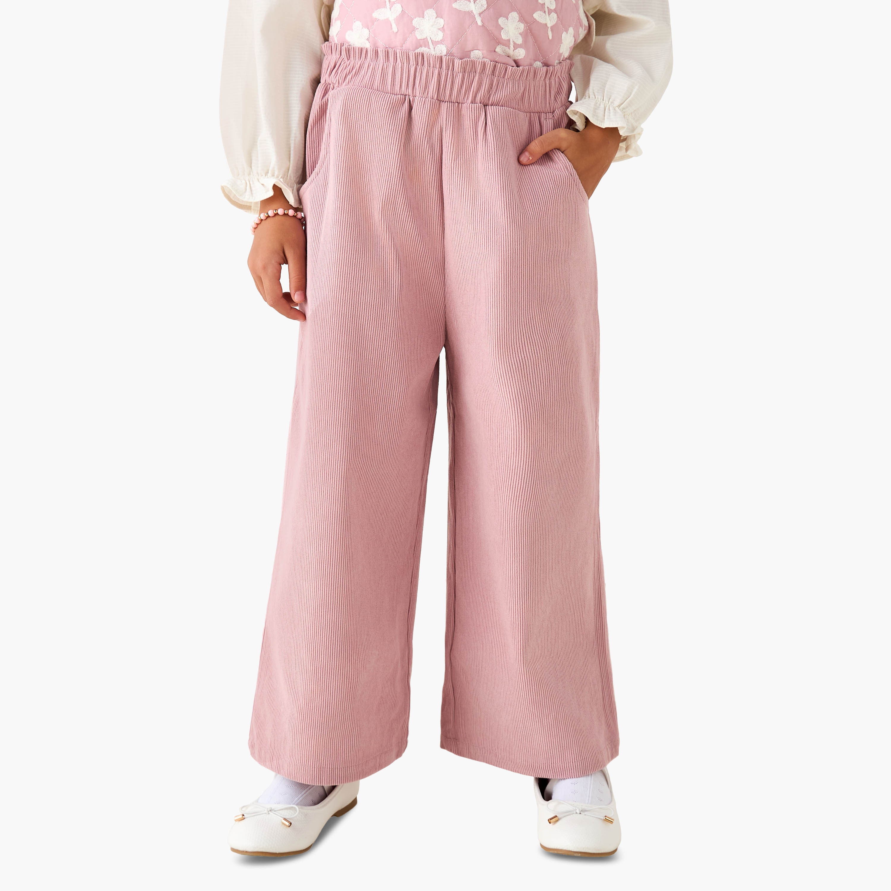 Eligo Ruffle Neck Long Sleeves Top and Pants Set with Vest-girls-clothing-setsandcoords-image-3