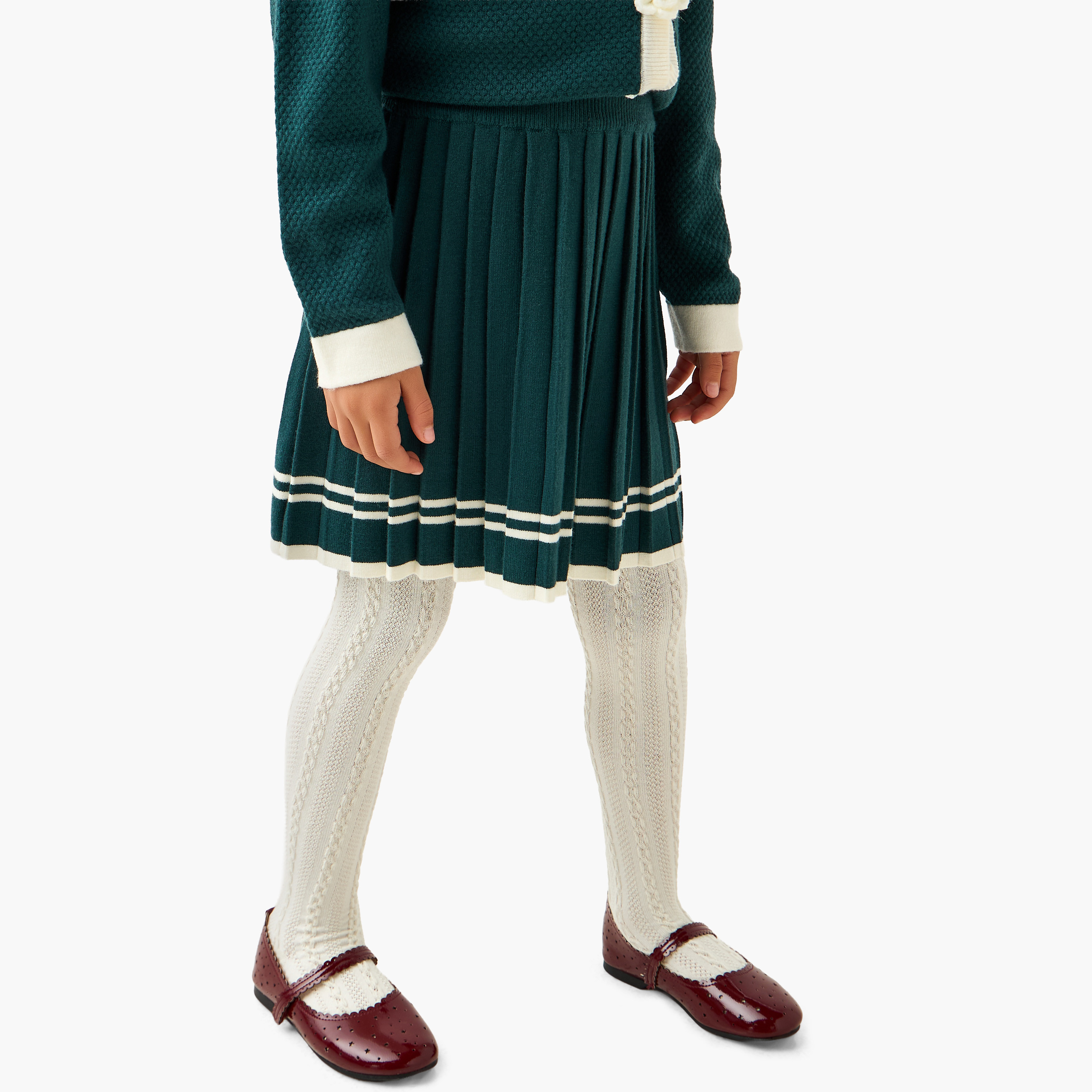 طقم تنورة وكارديجان بياقة هينلي وأكمام طويلة وسراويل تحتانية من إليجو-baby-girls-clothing-setsandcoords-image-3
