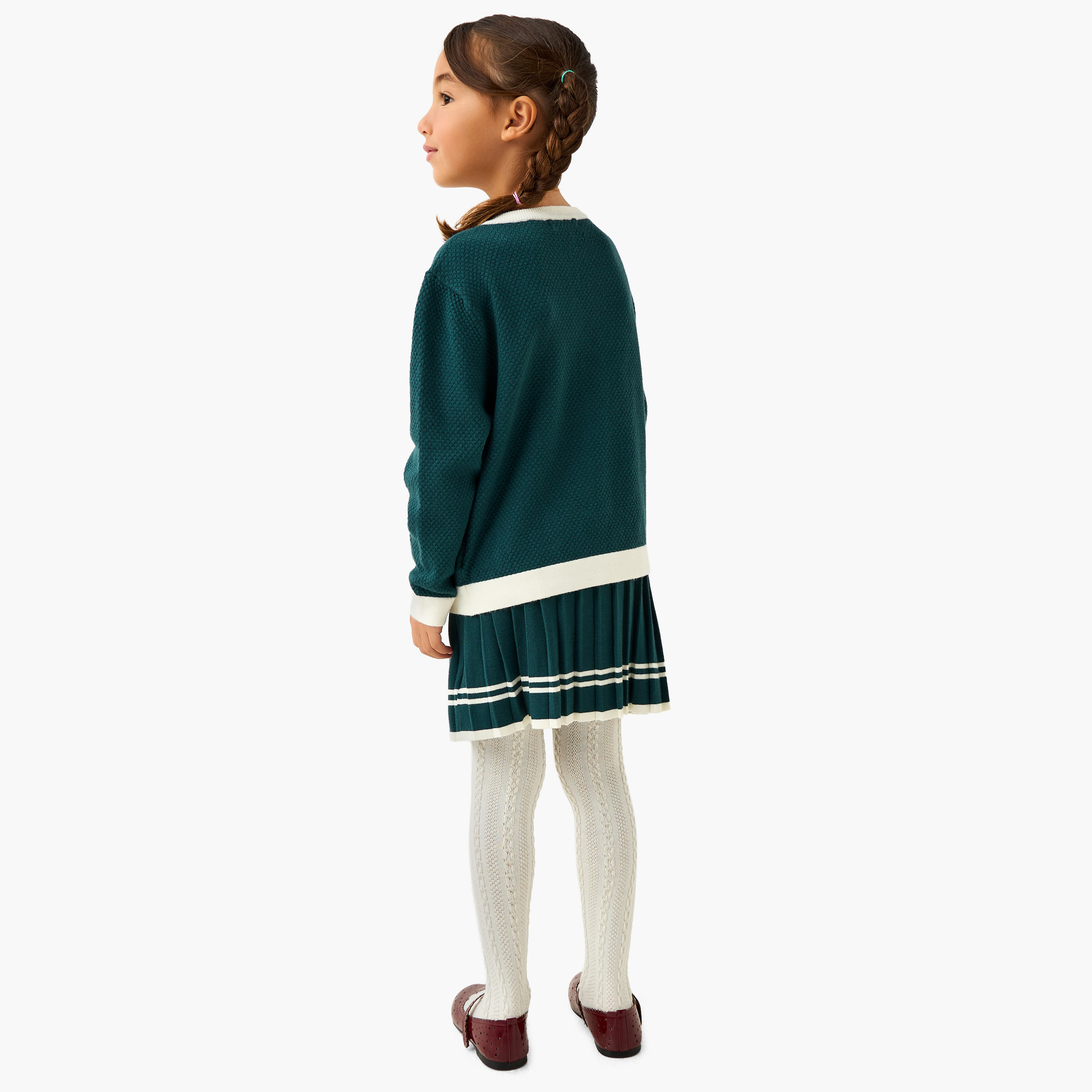 طقم تنورة وكارديجان بياقة هينلي وأكمام طويلة وسراويل تحتانية من إليجو-baby-girls-clothing-setsandcoords-image-4