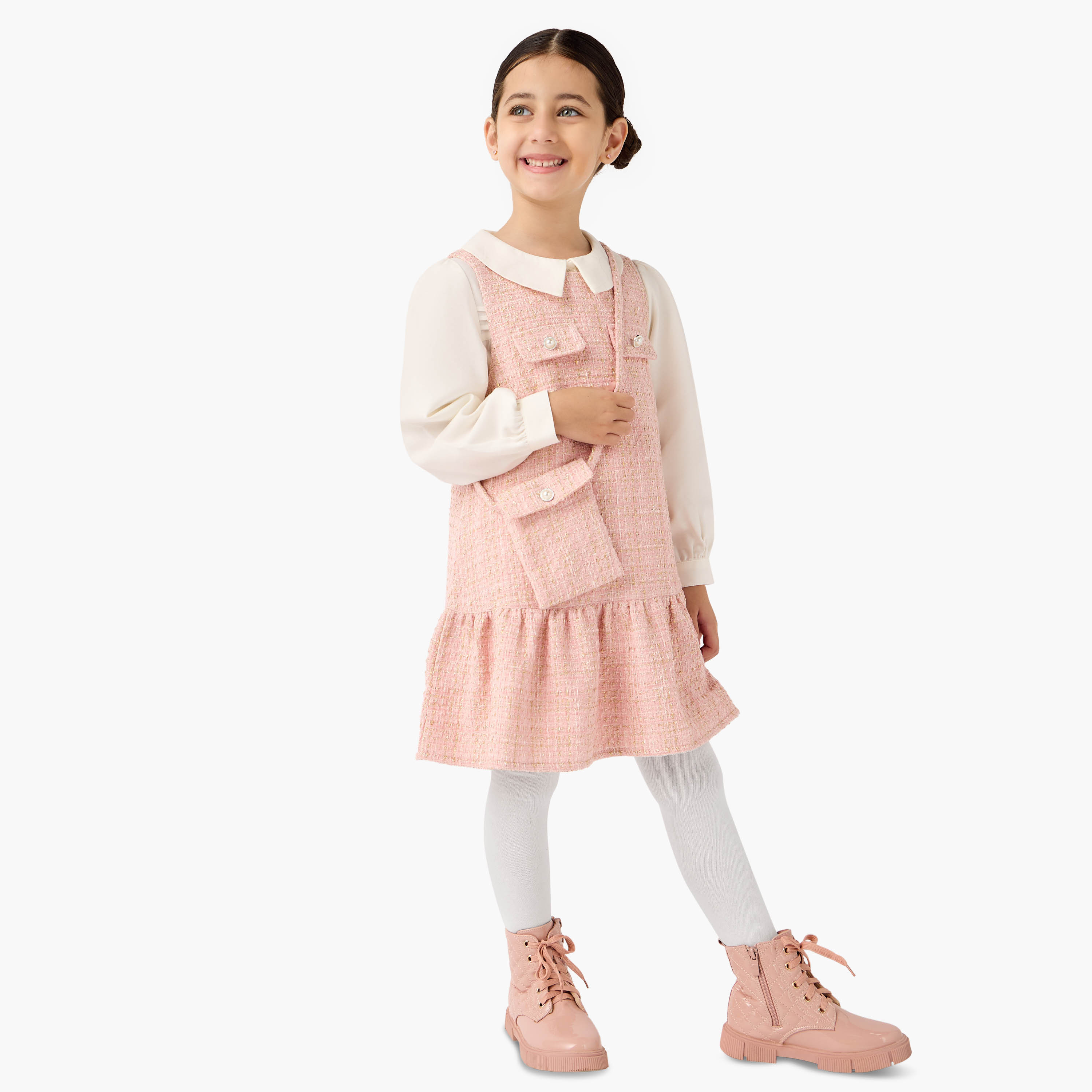 Eligo Textured 4-Piece Clothing Set-girls-clothing-winterwear-setsandcoords-image-1