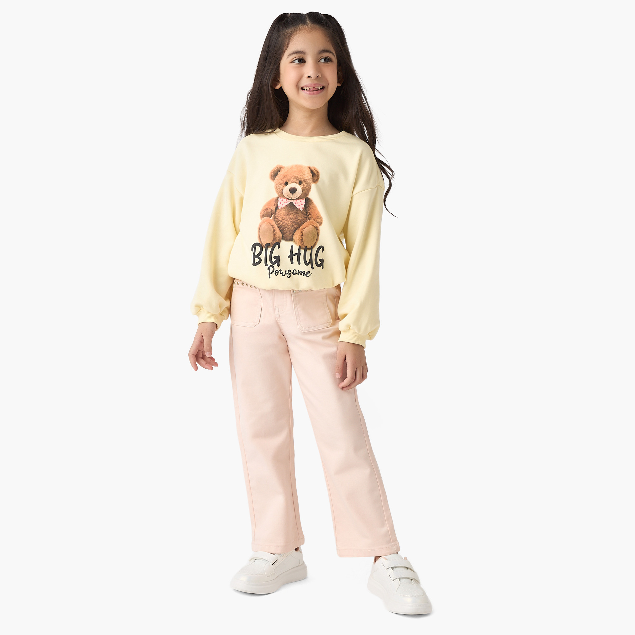 Juniors Solid Wide Leg Pants with Studded Pockets-baby-girls-clothing-bottoms-trousers-image-1