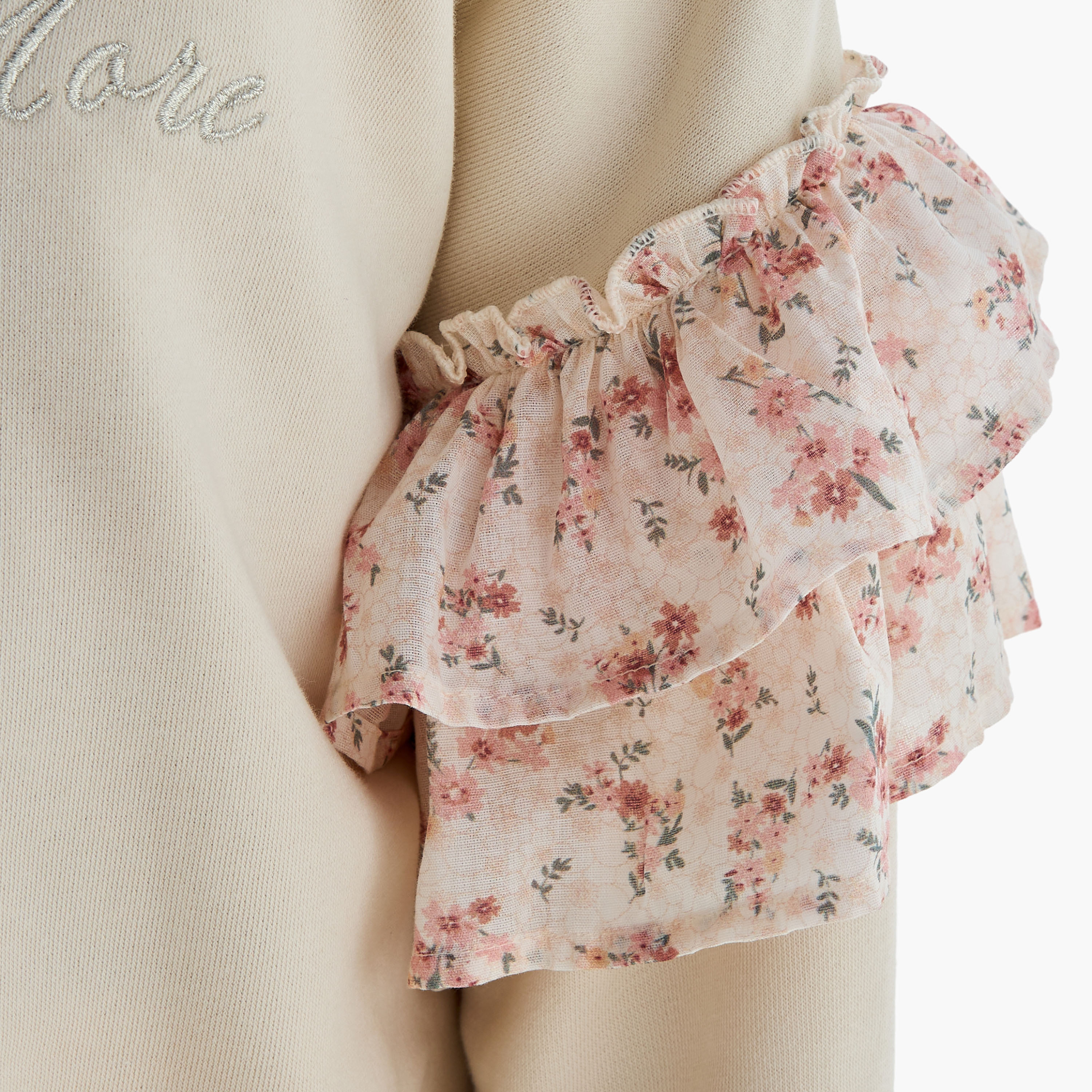 Lee Cooper Embroidered Sweatshirt with Long Sleeves-baby-girls-clothing-winterwear-sweatshirts-image-6