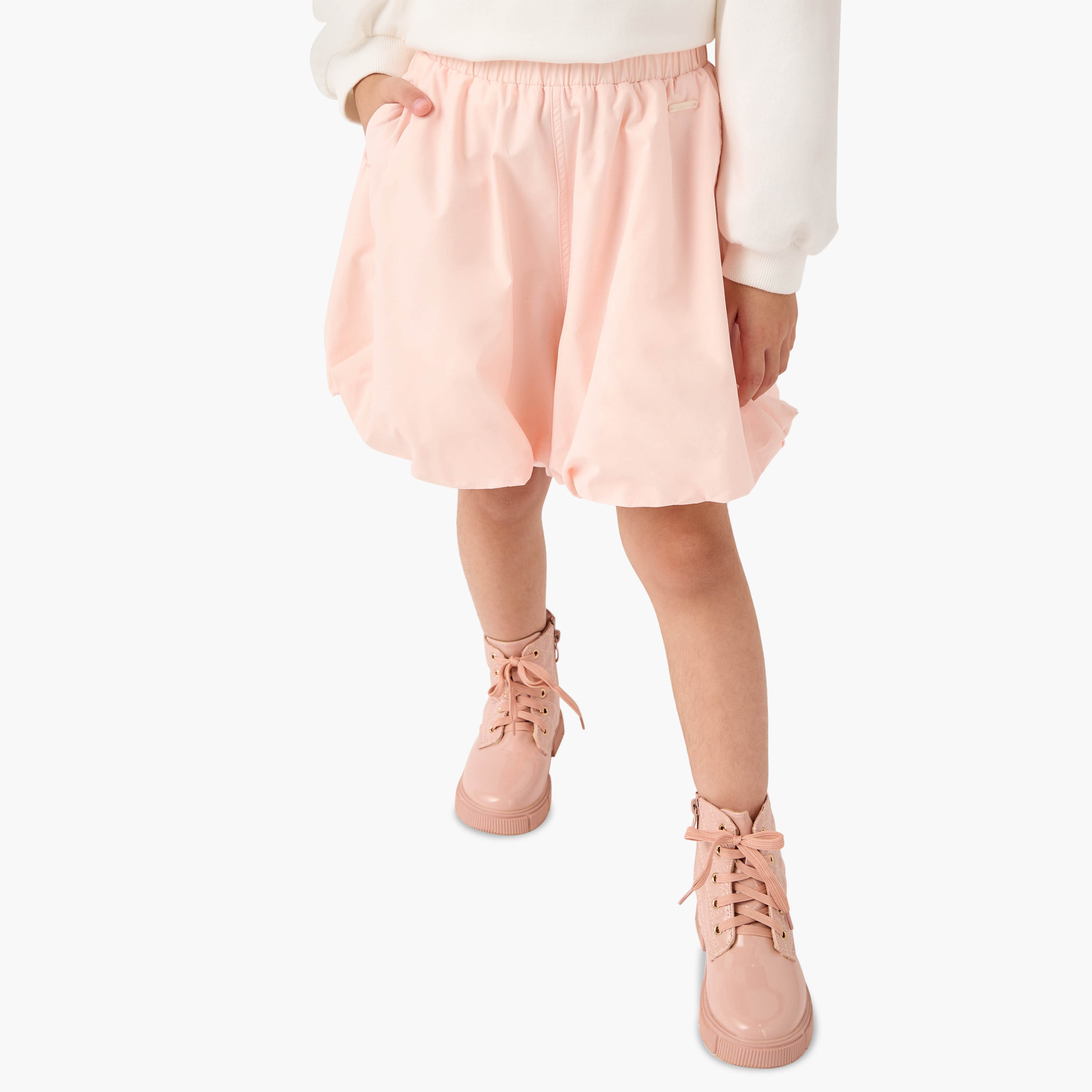 Lee Cooper Solid Collared Top and Balloon Shorts Set-girls-clothing-setsandcoords-image-3