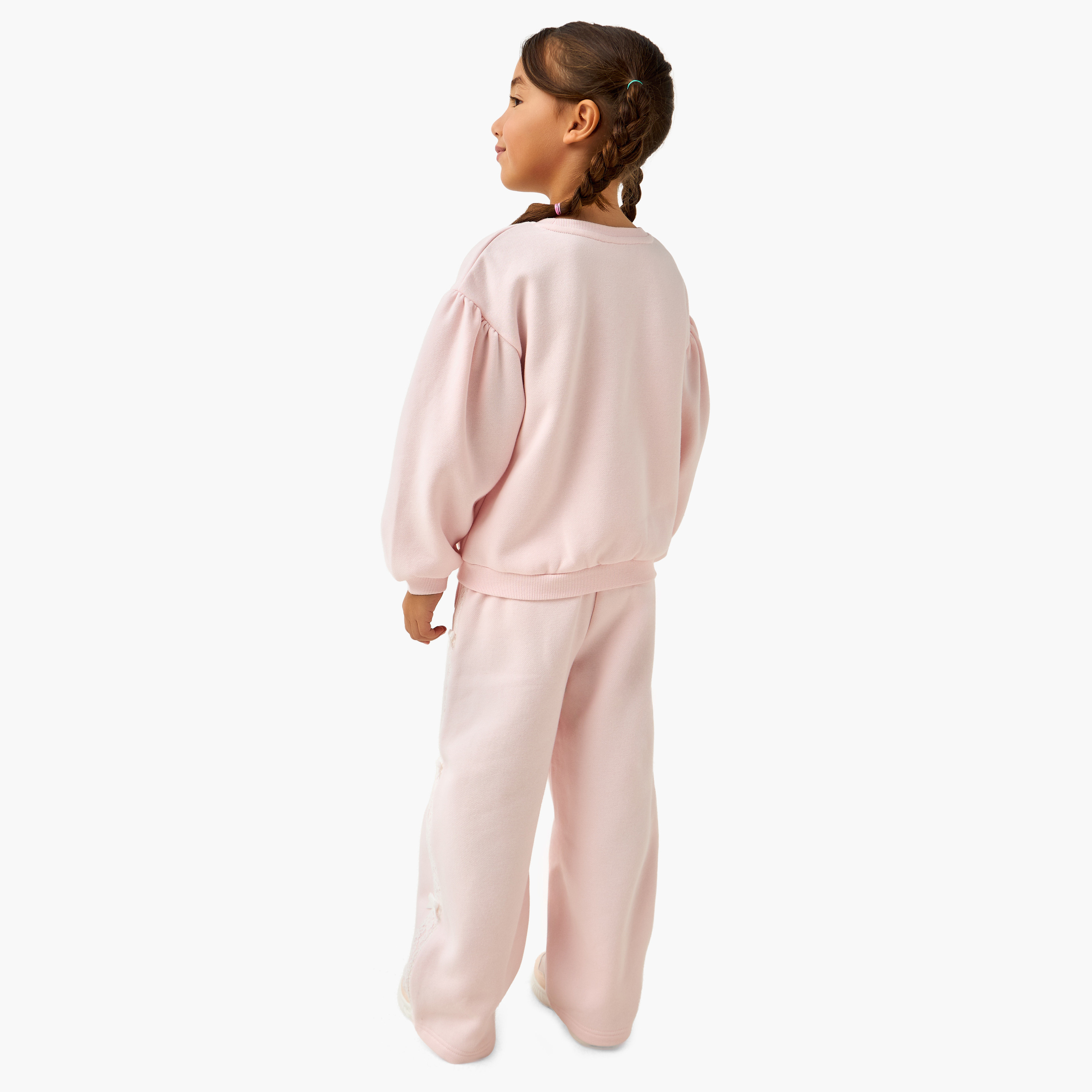 Lee Cooper Crew Neck Long Sleeve Sweatshirt and Pants Set with Embroidery-girls-clothing-setsandcoords-image-4