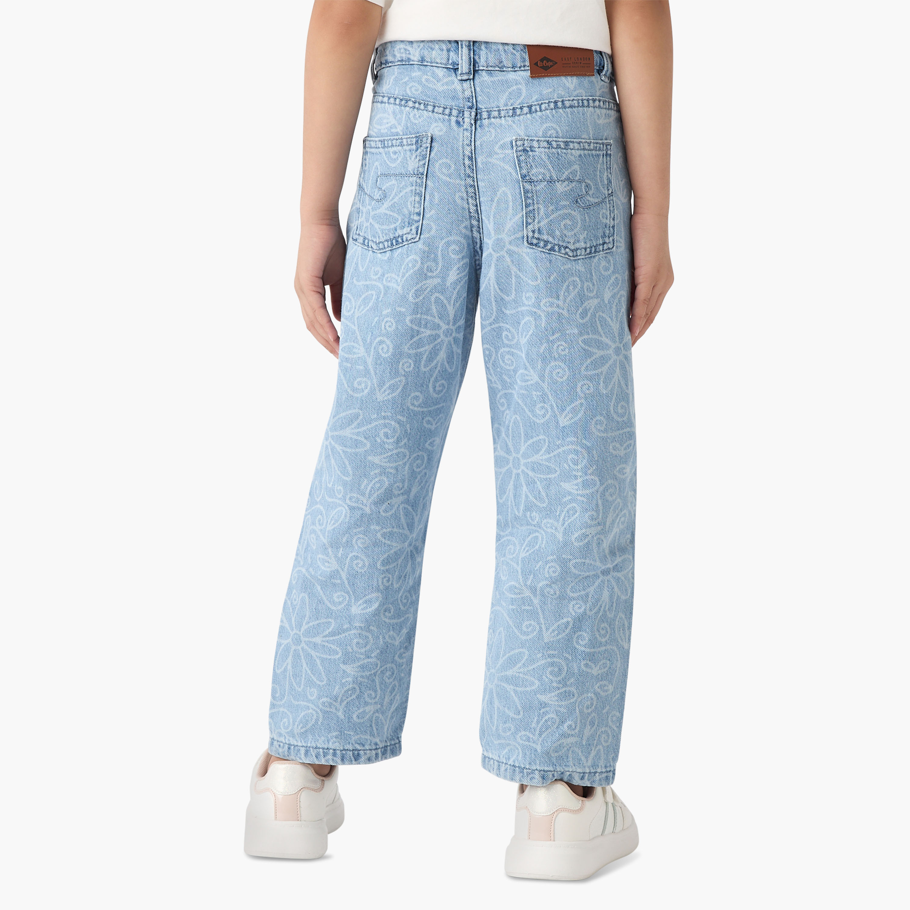 Lee Cooper Jeans with Pockets, Buttoned Waist-girls-clothing-bottoms-jeansandjeggings-image-3