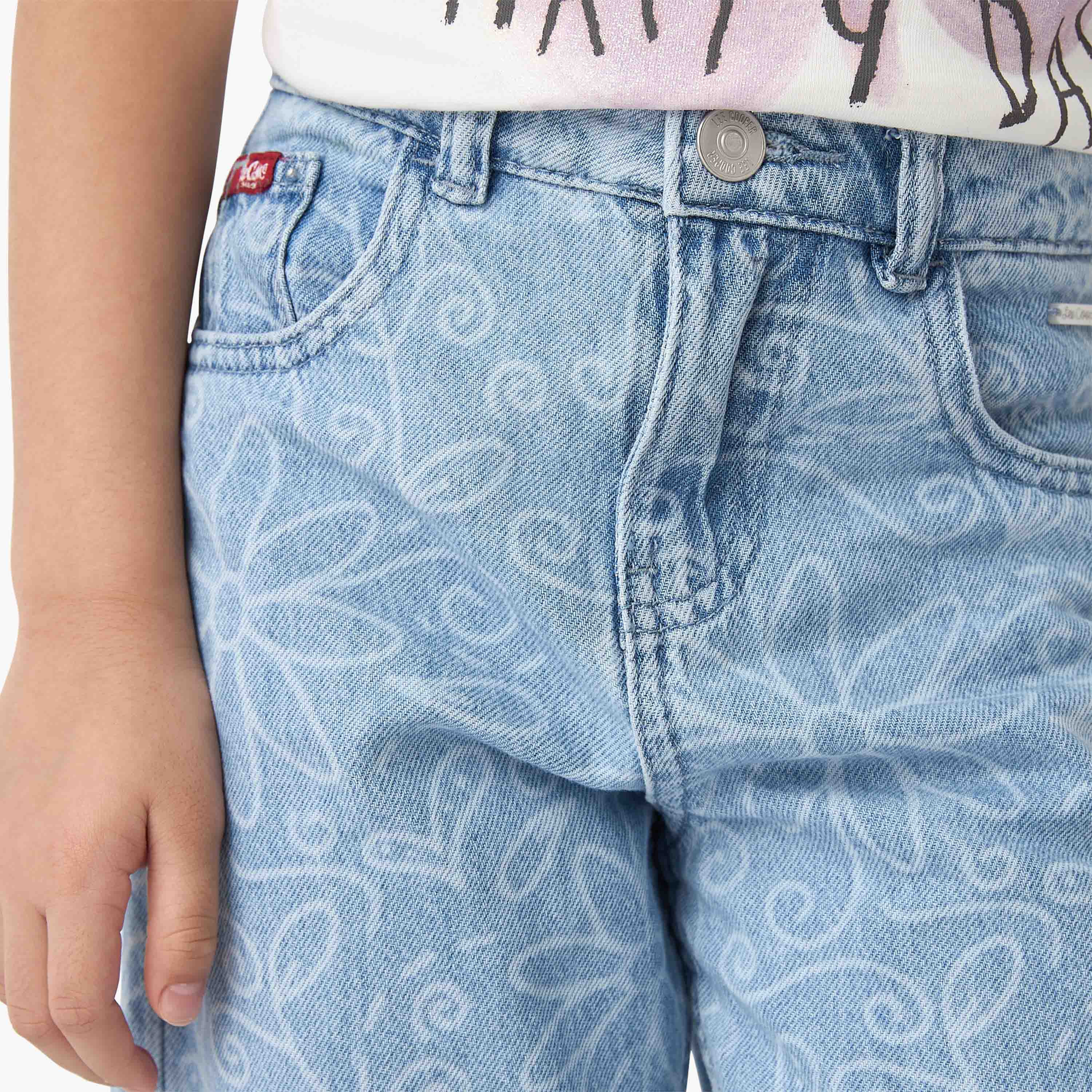 Lee Cooper Jeans with Pockets, Buttoned Waist-girls-clothing-bottoms-jeansandjeggings-image-4